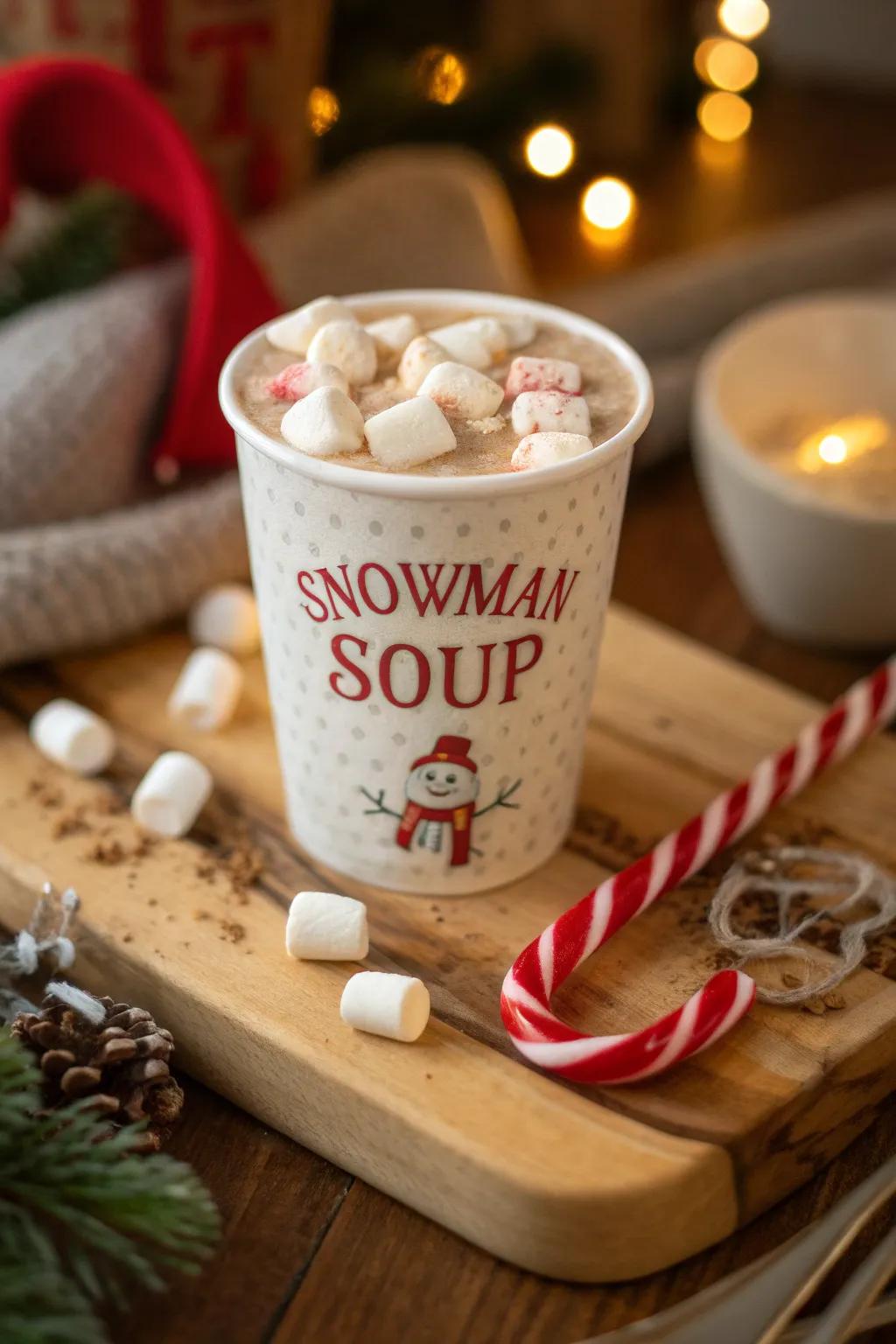 Warm up with a cup of whimsical Snowman Hot Chocolate.