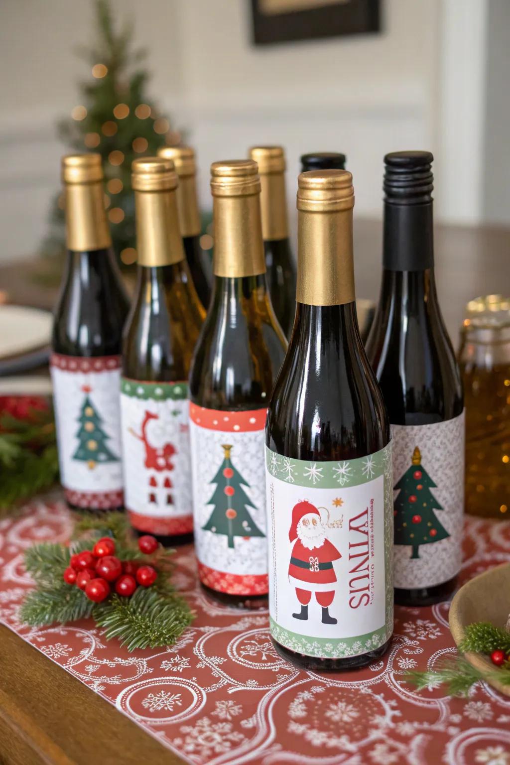 Miniature festive wines offer a cheerful toast to the season.