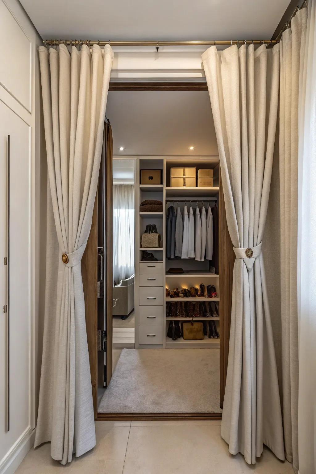 Curtains offer flexibility and a hint of elegance to your closet.
