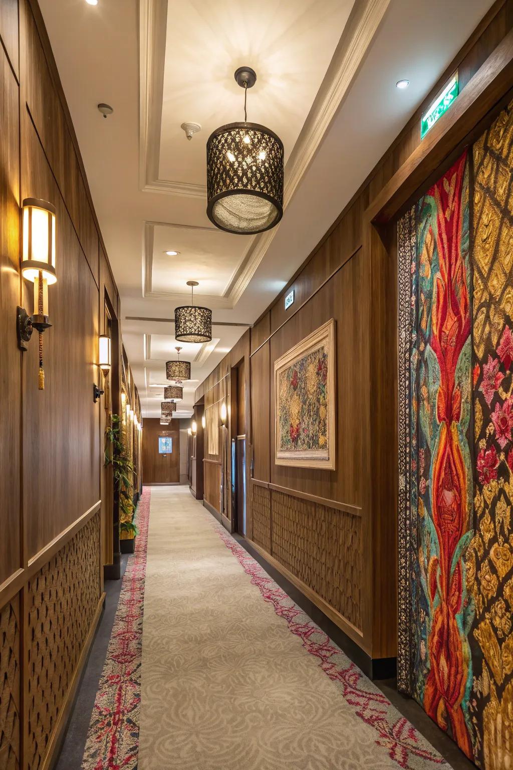 Textures introduce depth and intrigue to your hallway walls.