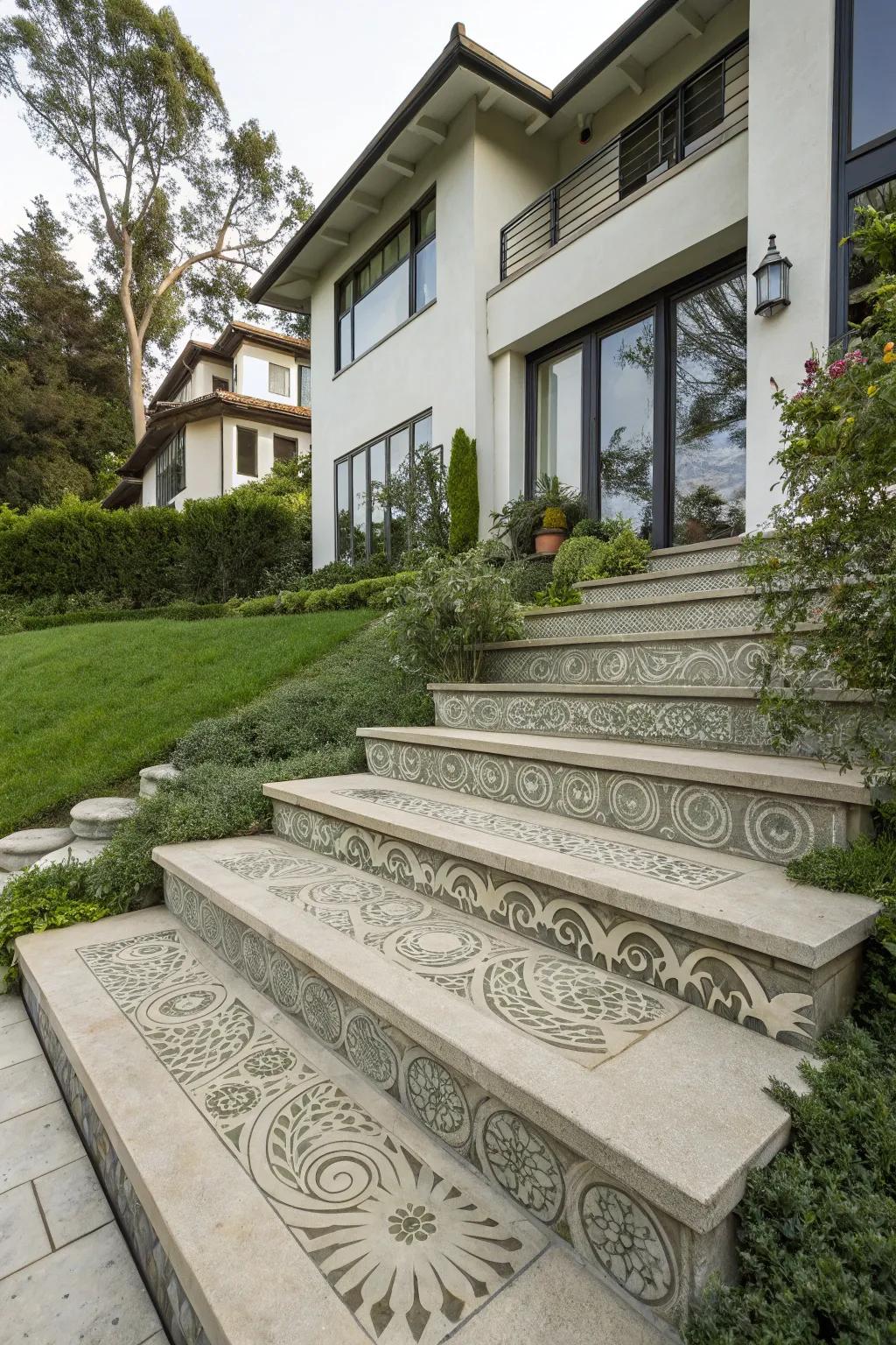 Artistic motifs make your steps a masterpiece.