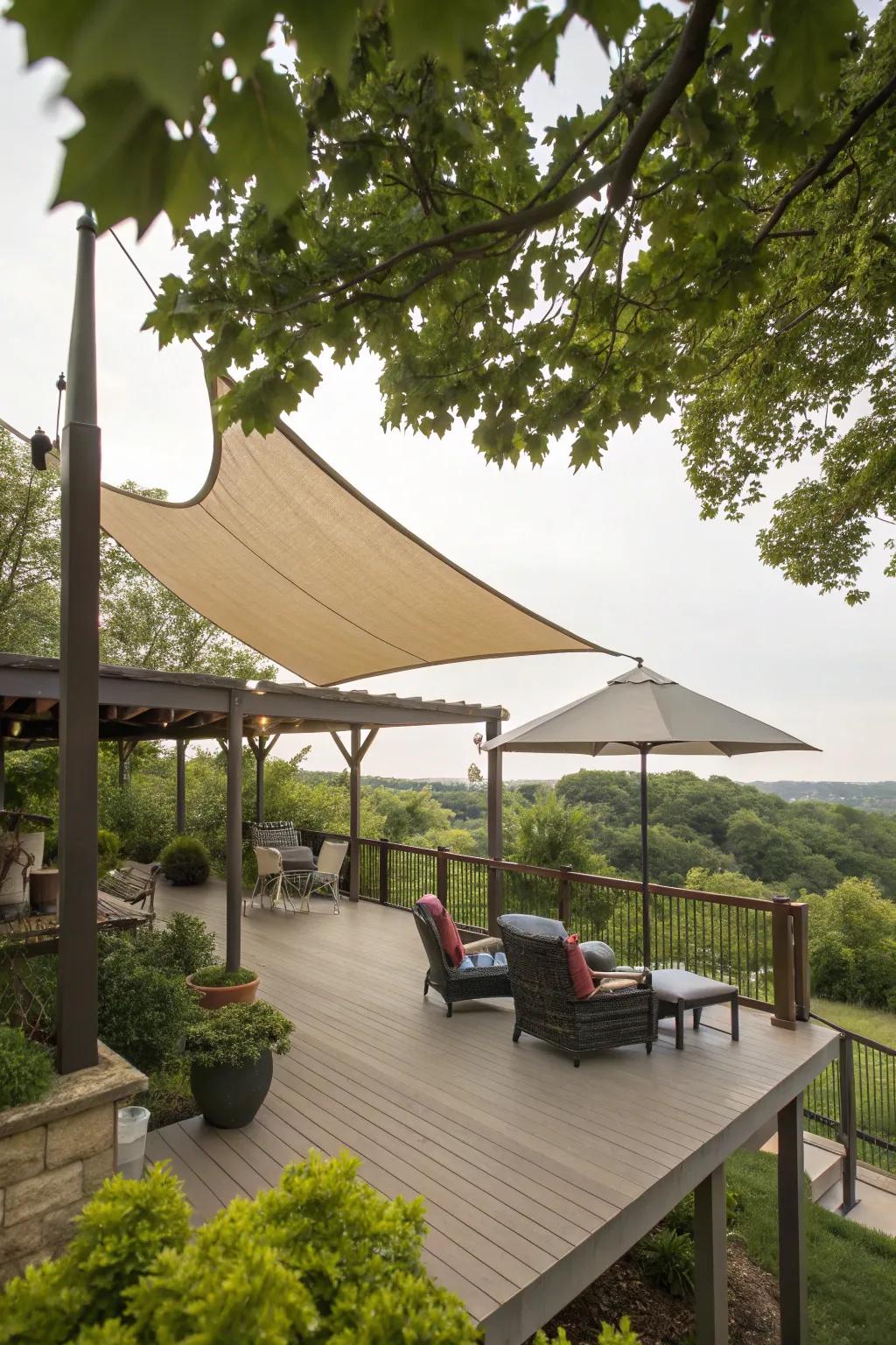 Adaptable shelters provide customized shade solutions for any weather.