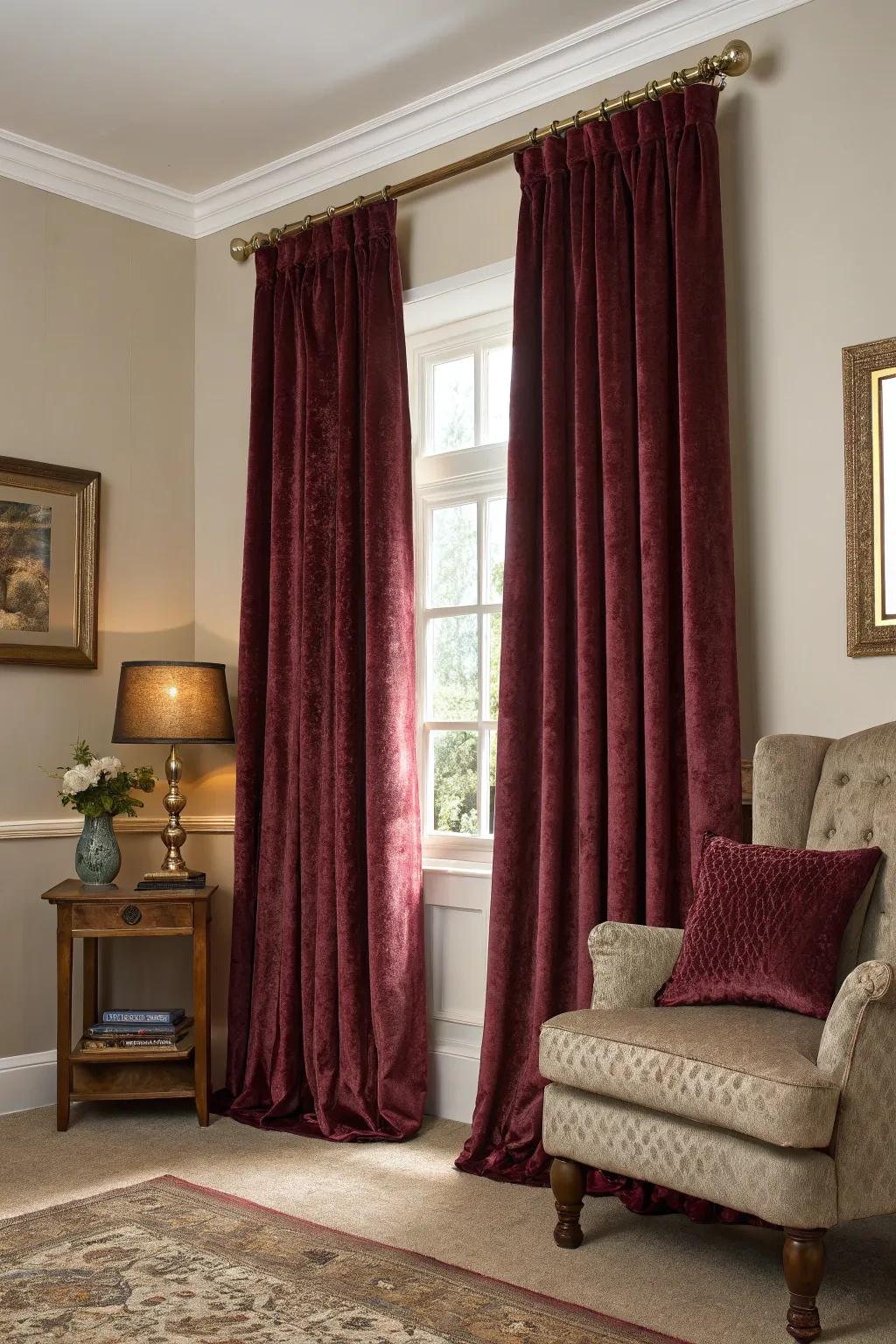 Thick curtains enhance both coziness and privacy in your room.
