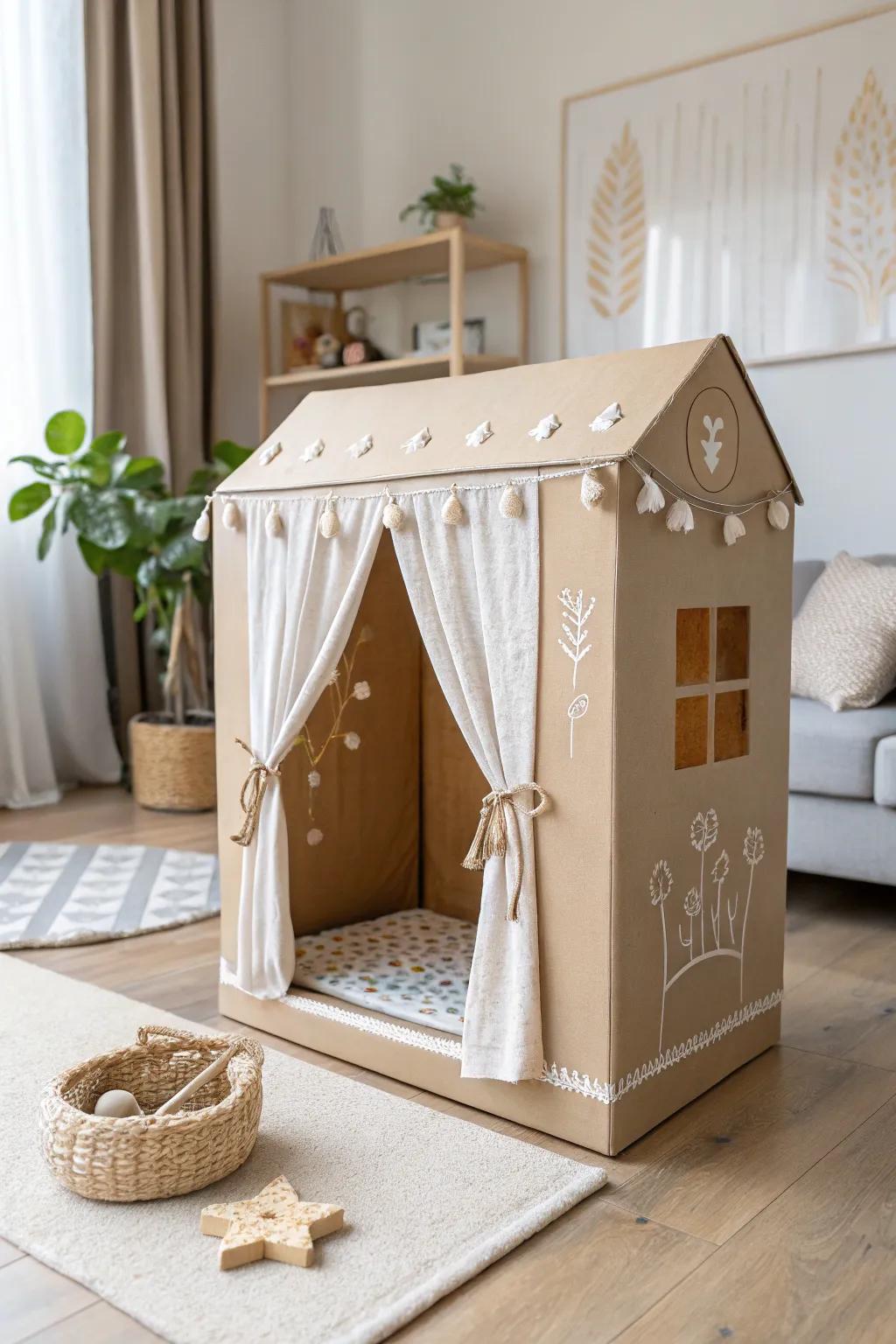 Transform your living space into a whimsical stage using this charming handmade figure theatre!