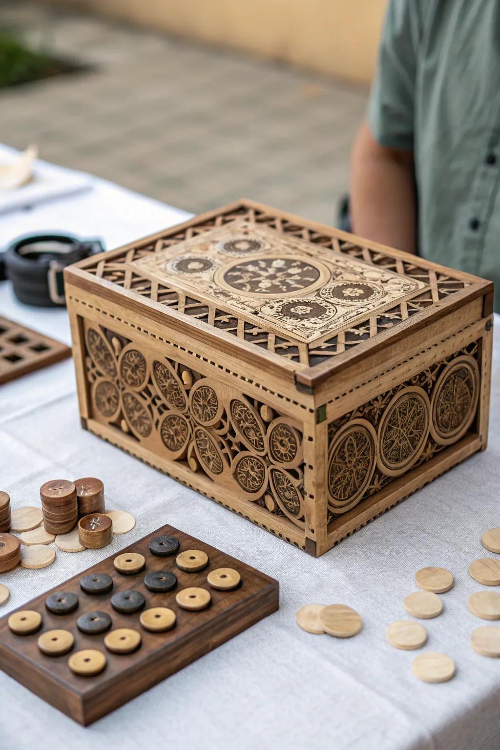 A riddle casing offering a financial delight within.