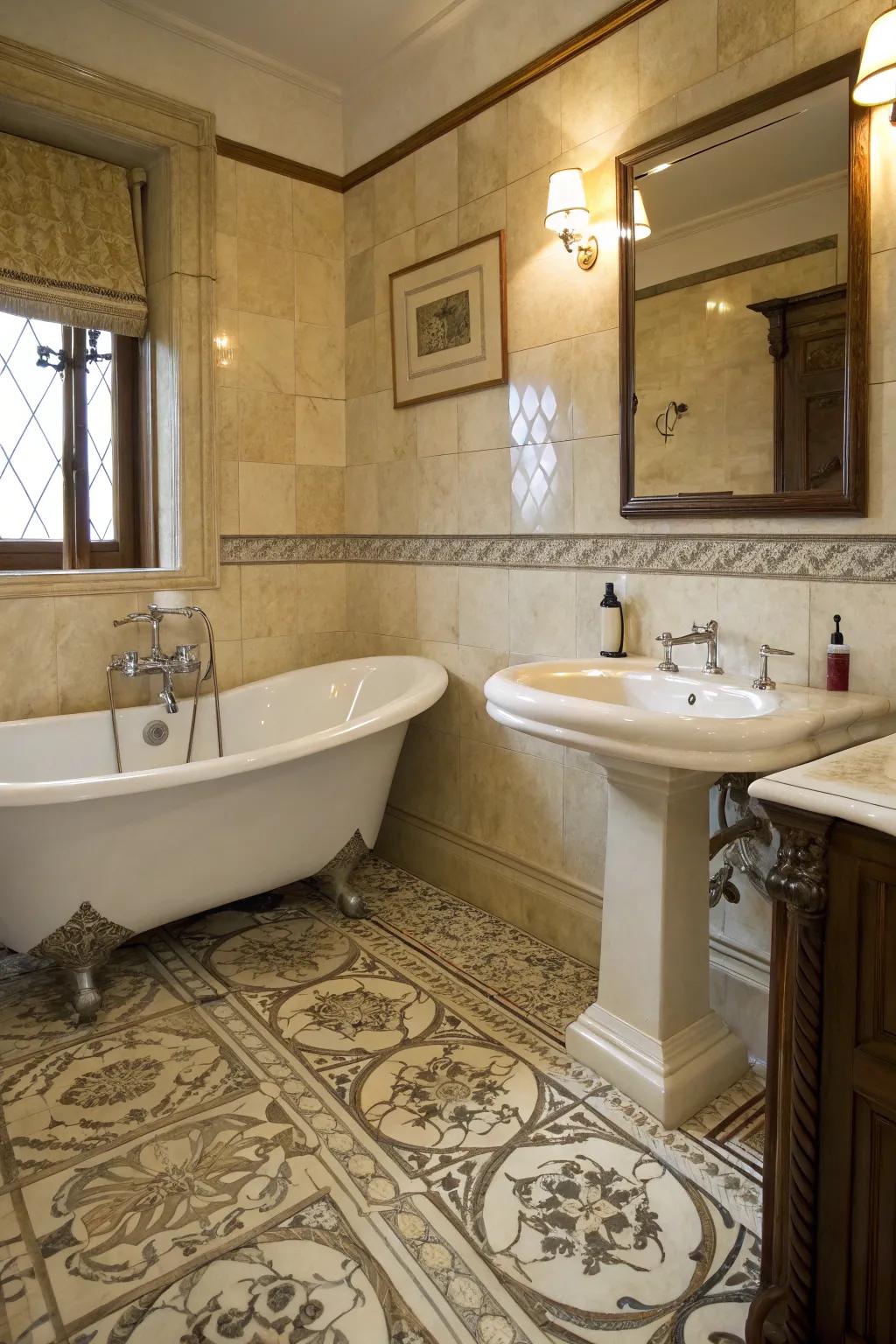 Vintage allure and ivory dream forge an ageless area.