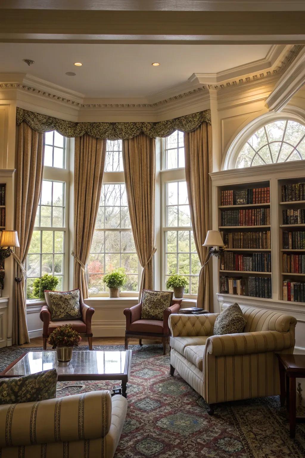 Pullbacks contribute charm and functionality to window decorations.