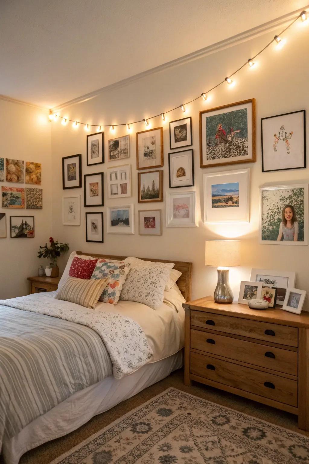 A display of cherished moments captures precious memories and bonds.