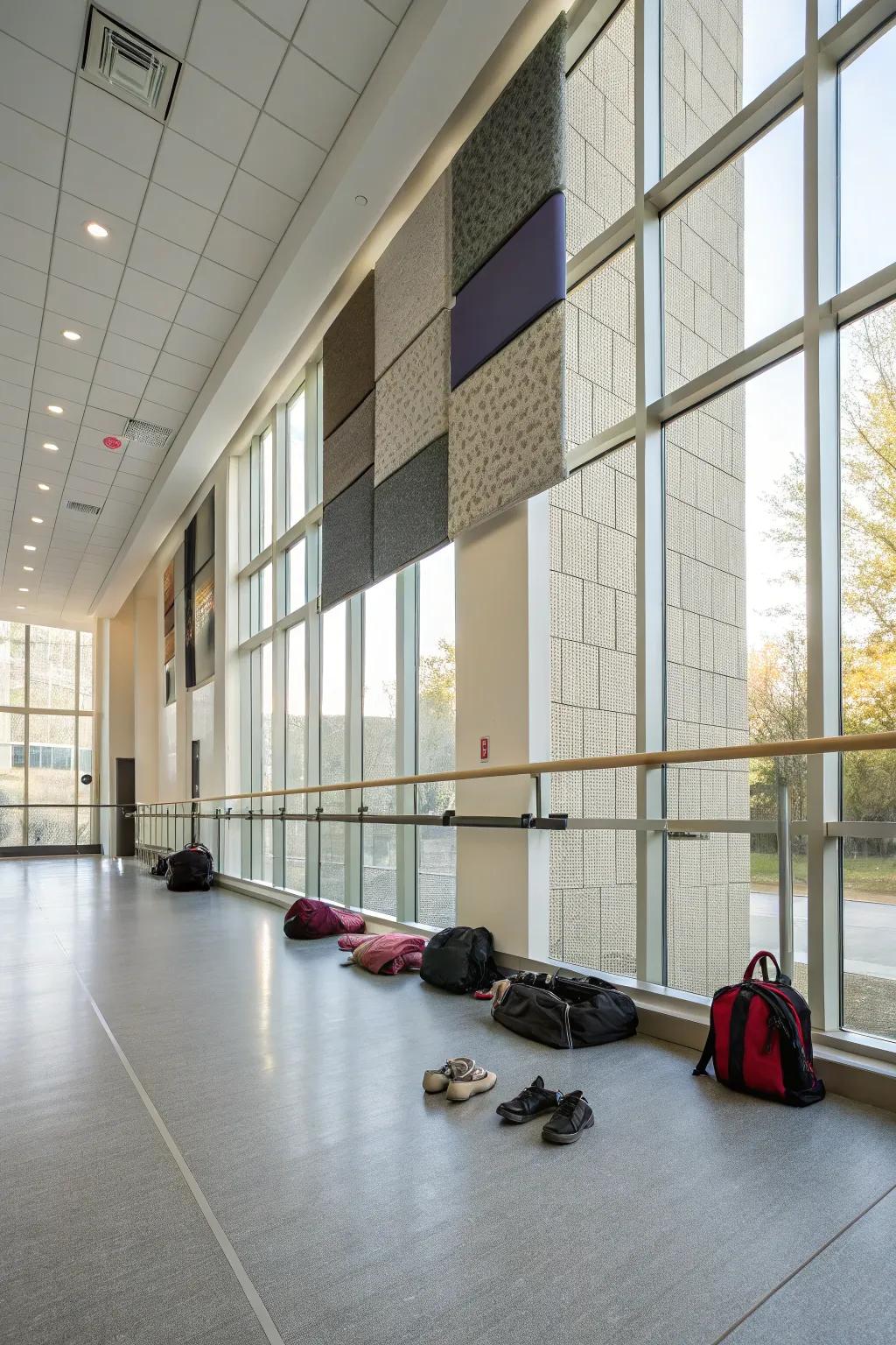 Acoustic elements maintain peace and tranquility.