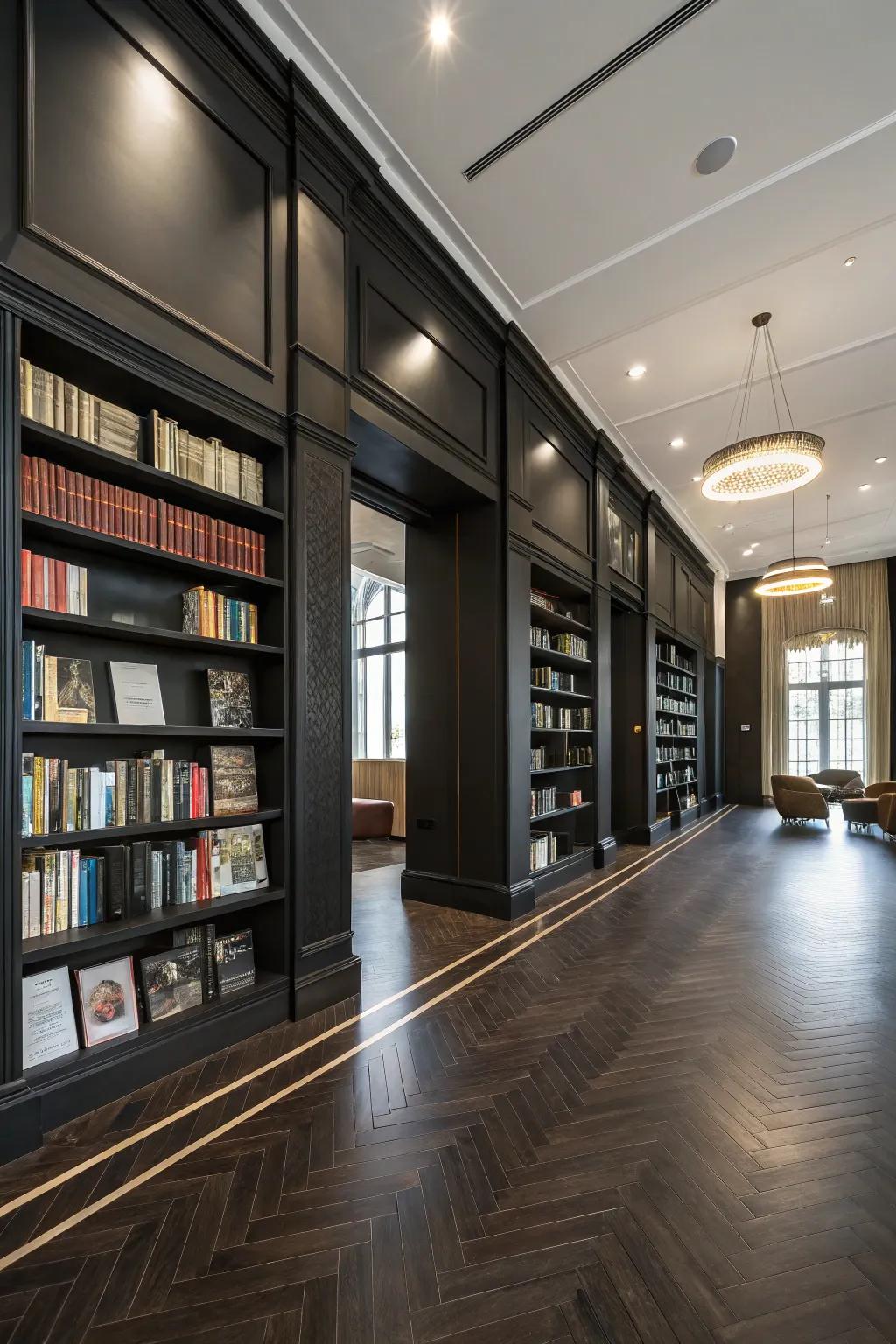 Black walls make a bold and timeless statement.