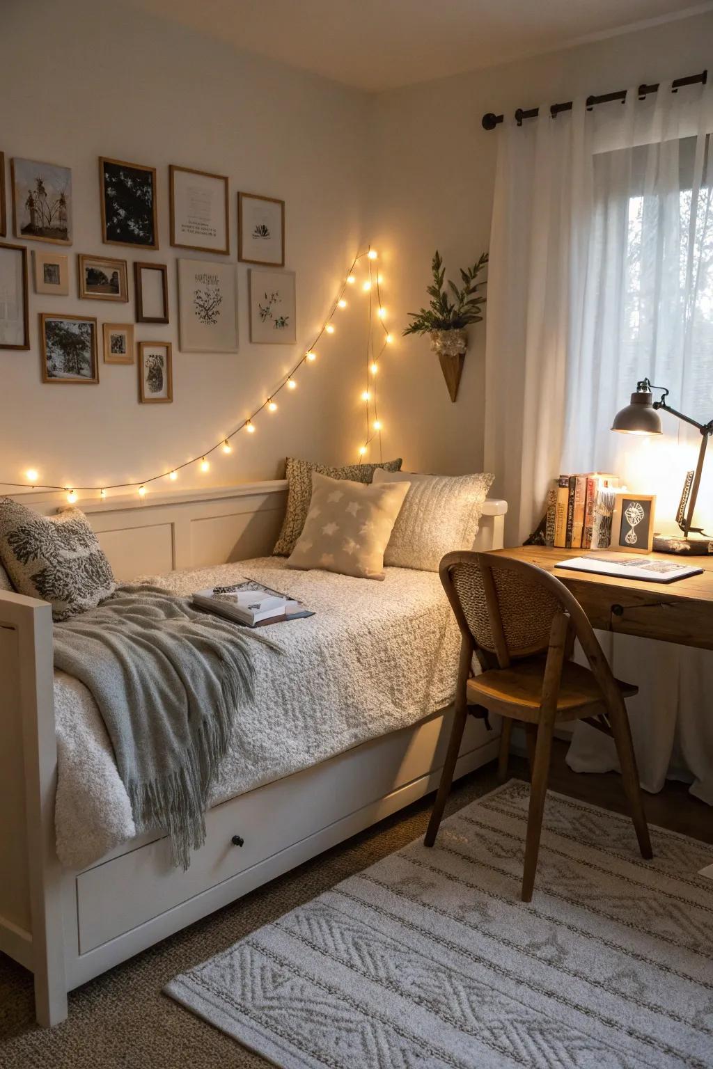 Lights that highlight areas add warmth and draw attention to key spots in a room.