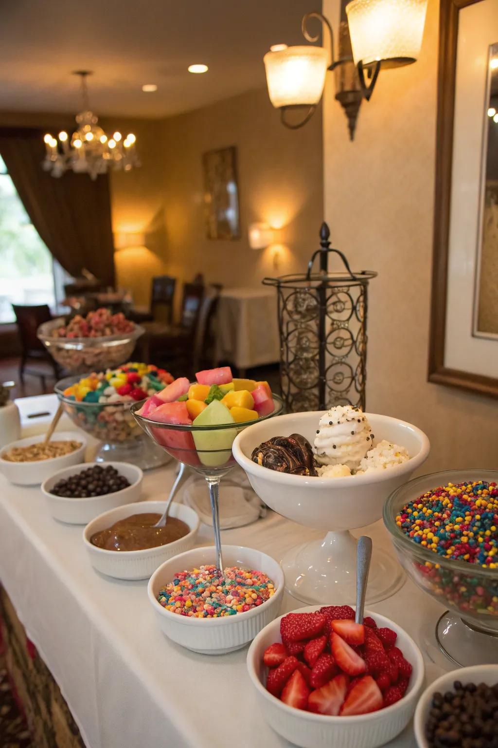 Ice cream sundae bars invite customization.