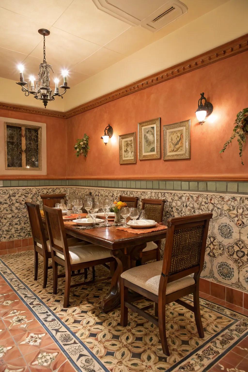 Earthy clay finish imparts a rustic Mediterranean allure.
