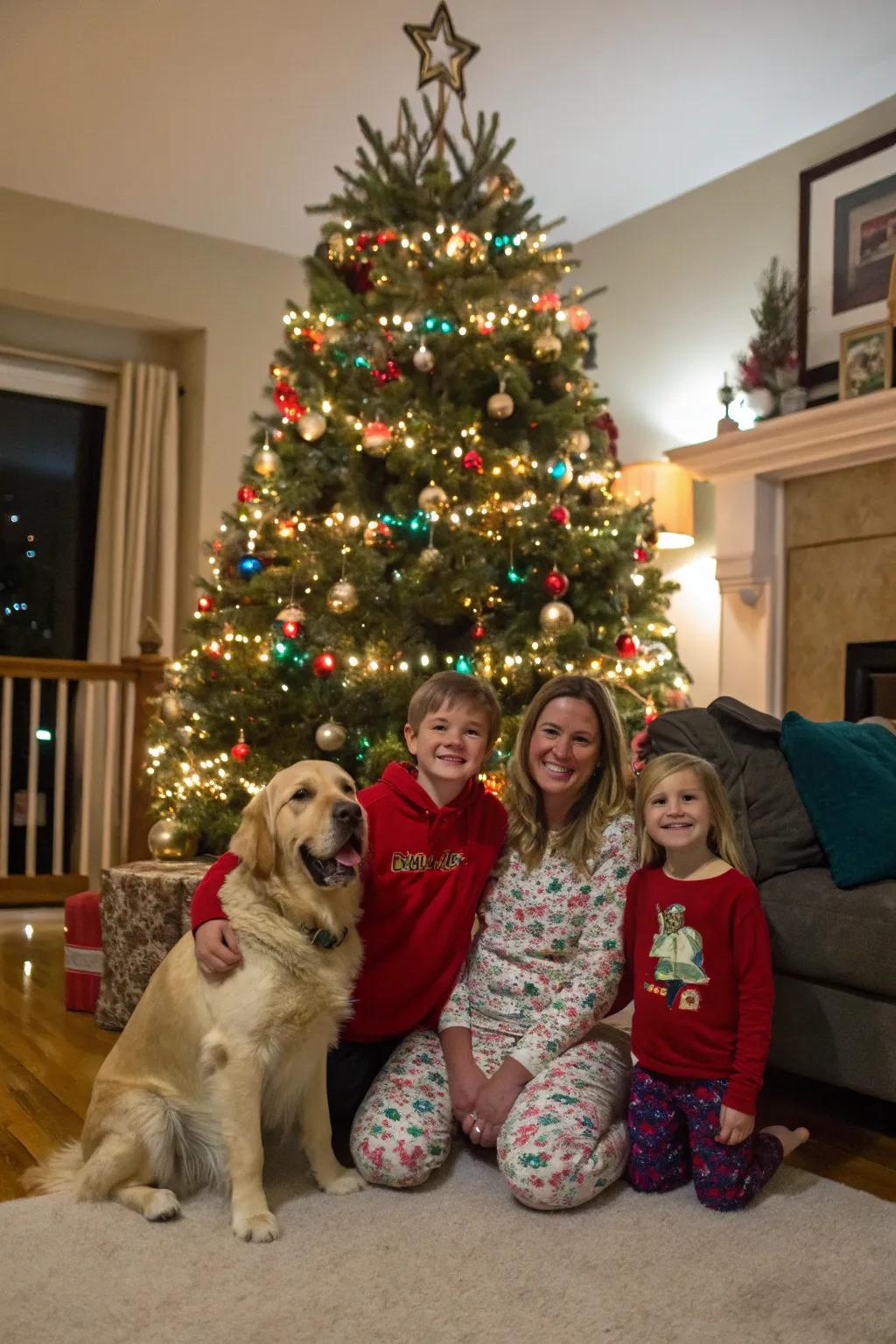 Family and furry friends, completely for the holidays.