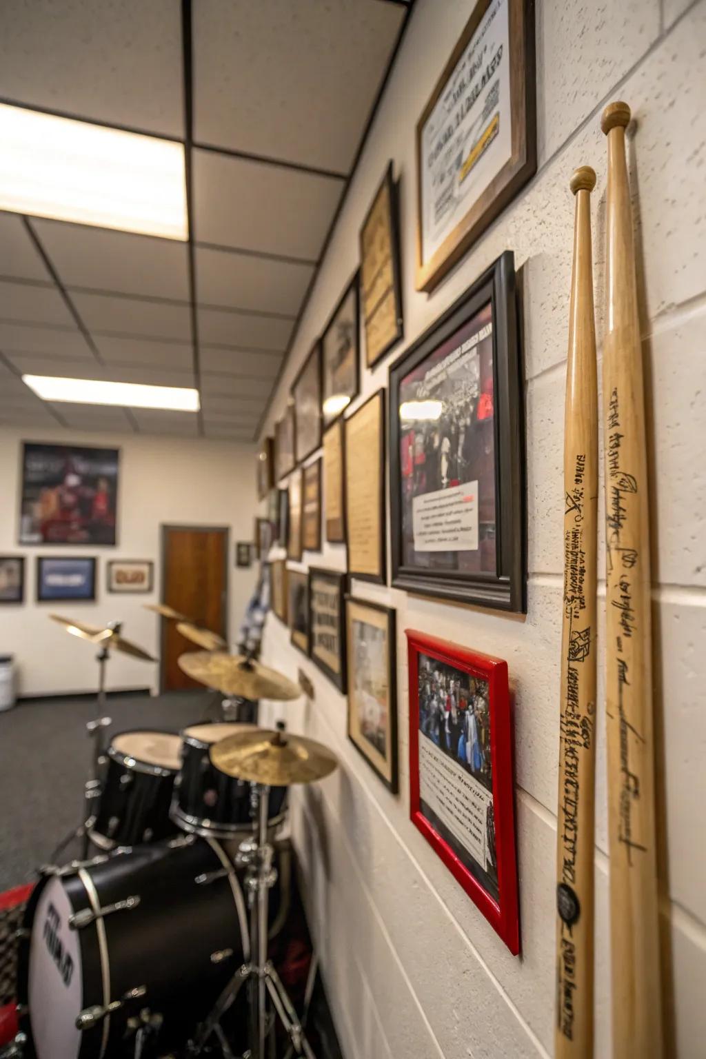 Personal memorabilia ensures your drum room feels inherently yours.