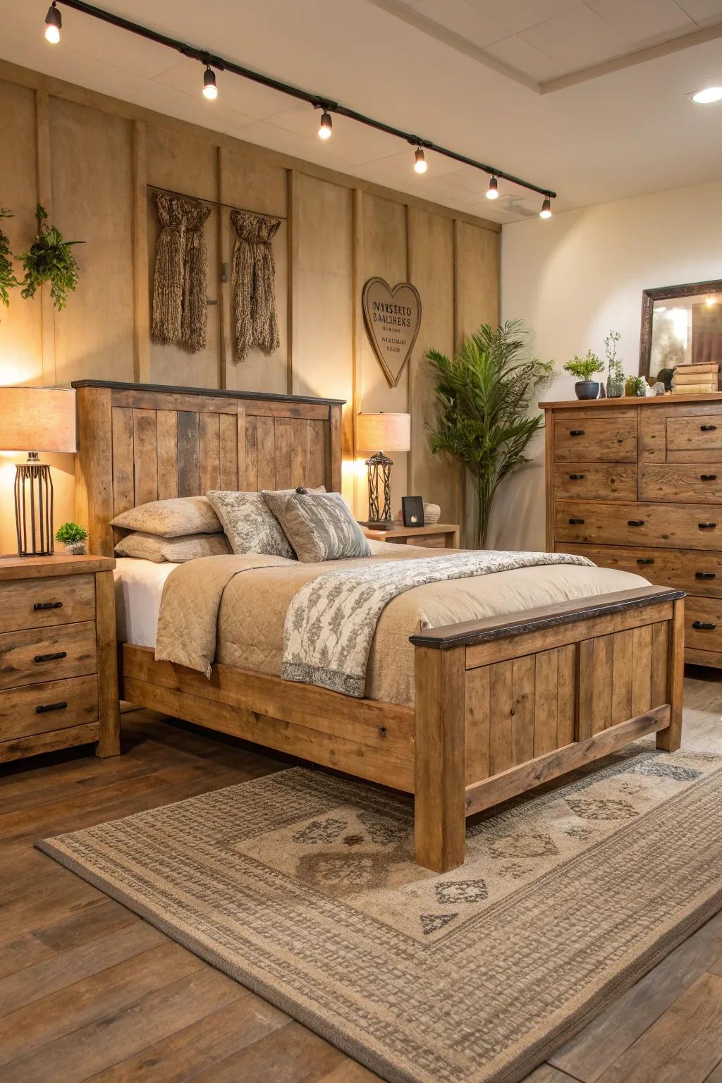 Reprocessed timber furniture supports eco-friendly living.