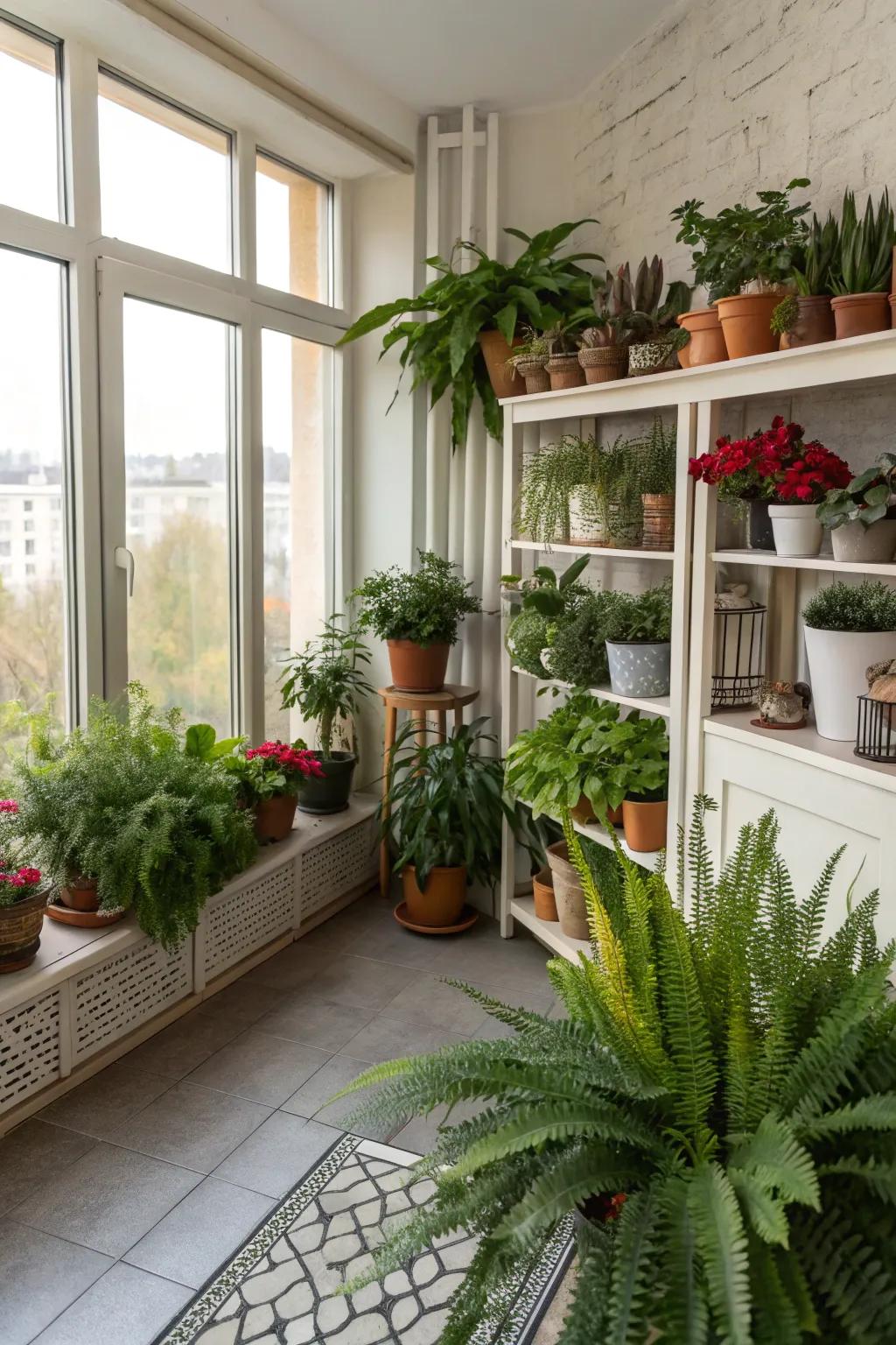 Convey the freshness of nature inside through plants.