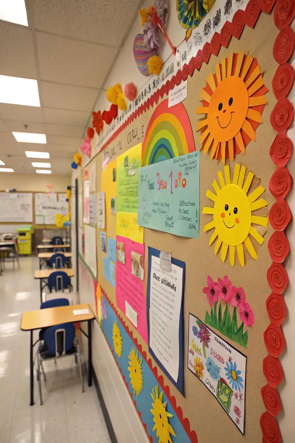 A fun and colorful display featuring summer floaties.