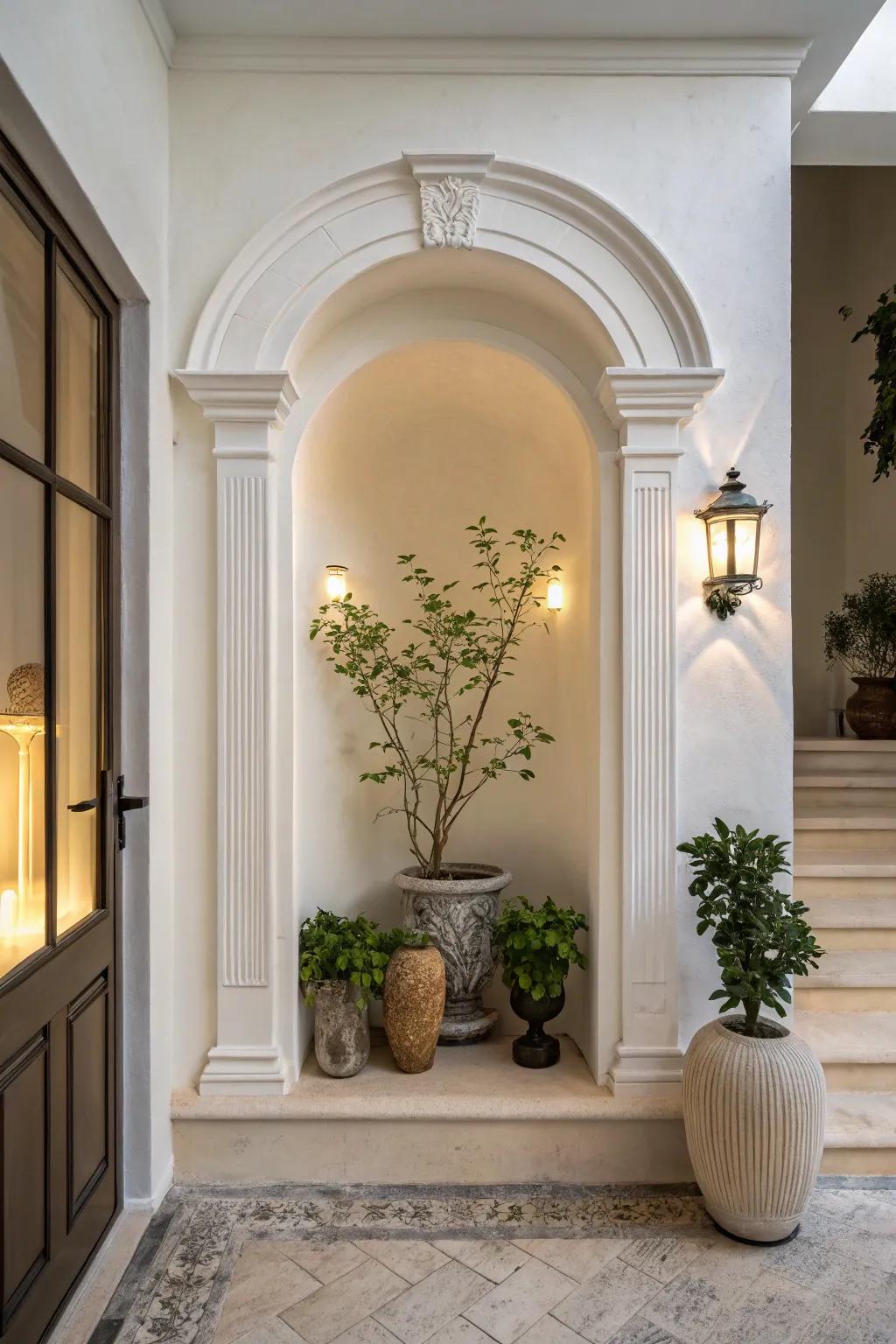 Conflicting hue schemes render this niche a standout aspect.