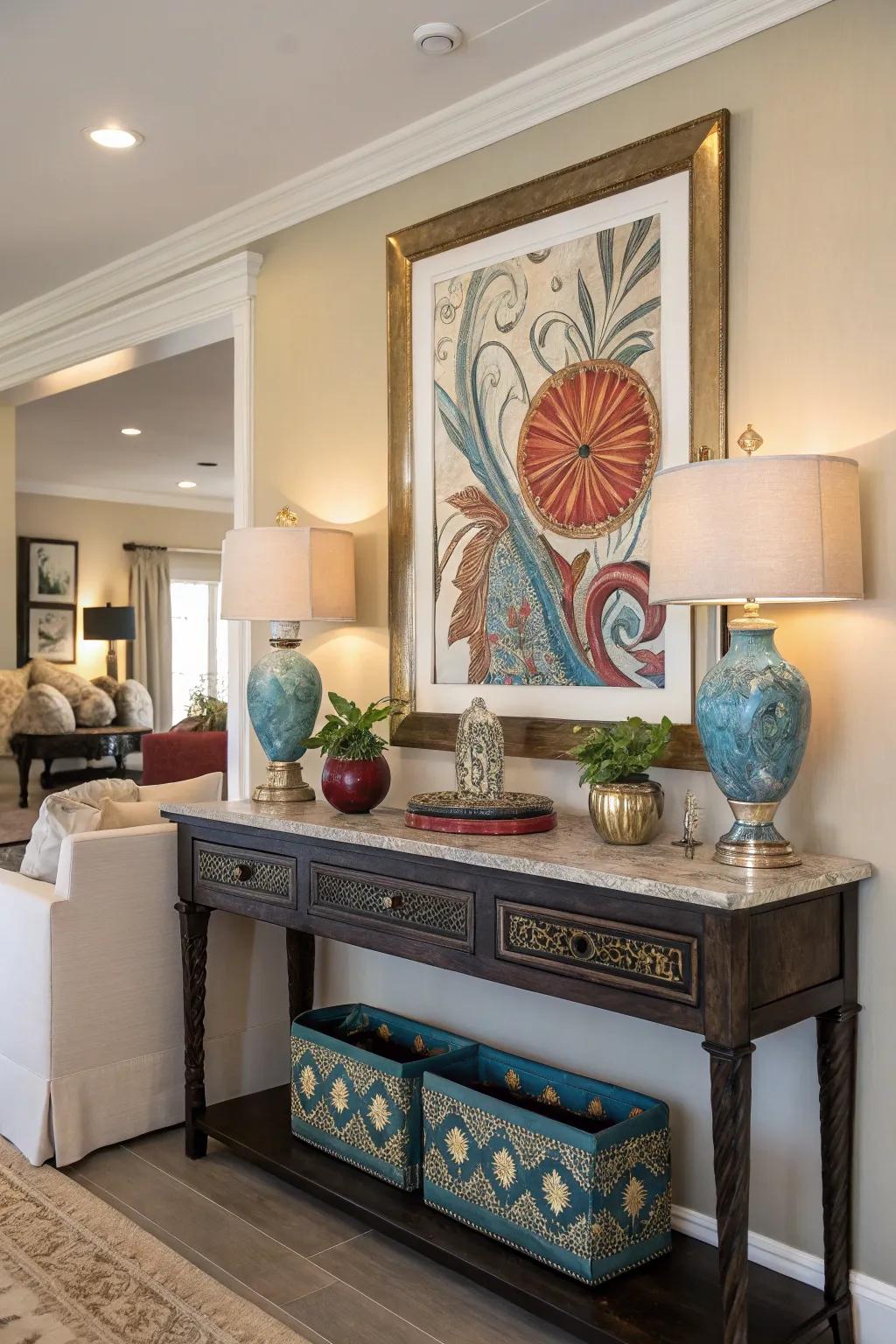 Artwork introduces personality and can act as a stunning focal point.