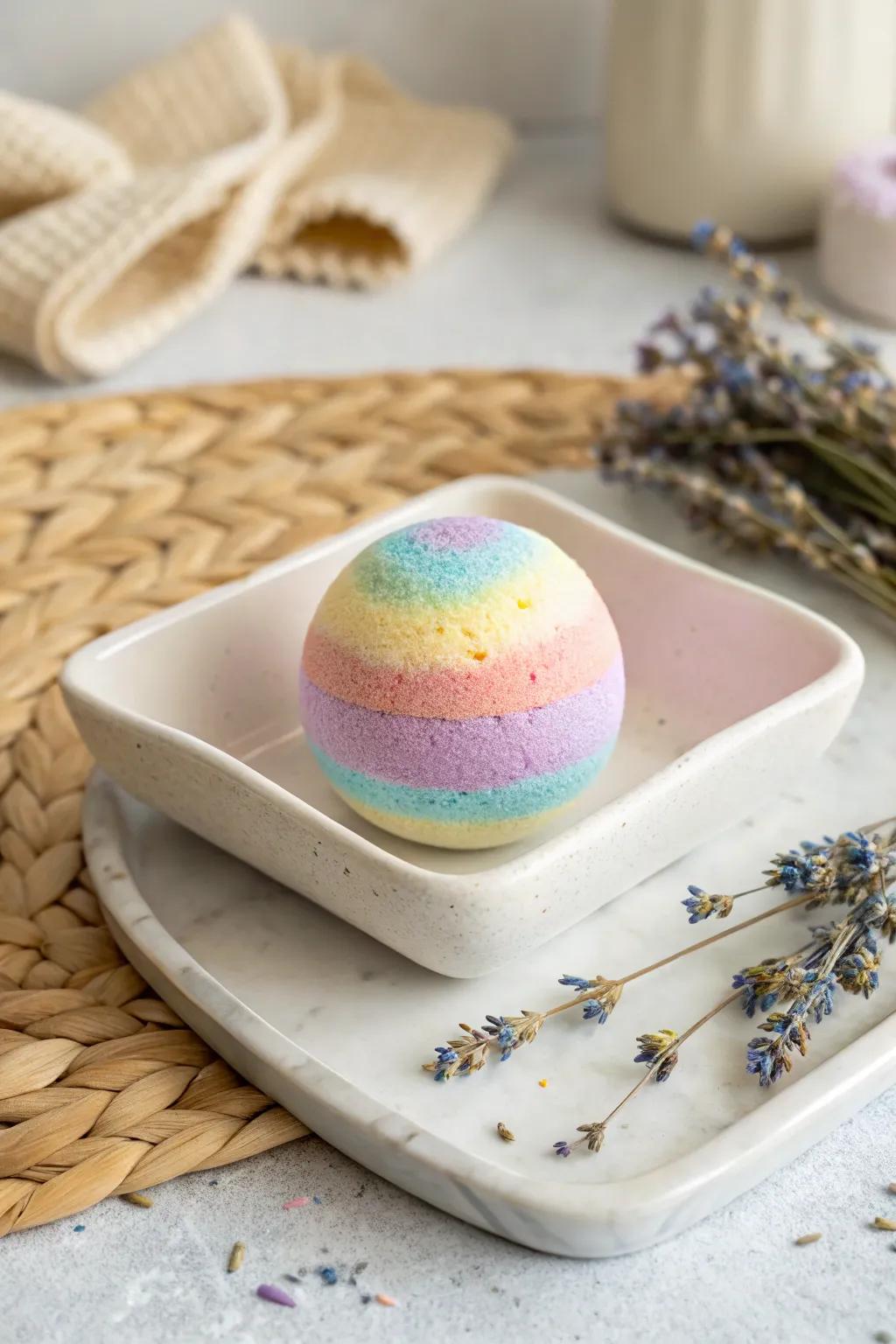 Add a touch of magic to bath time with these enchanting rainbow fairy fizzing spheres!