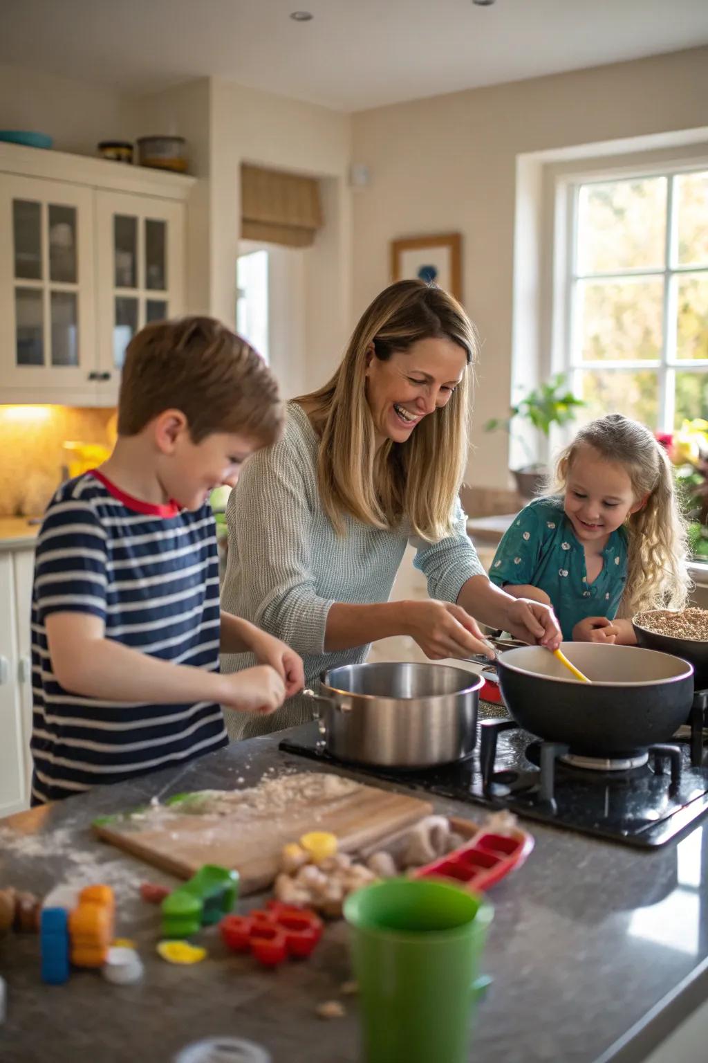A glimpse of family life, captured in the comforts of one's own home.