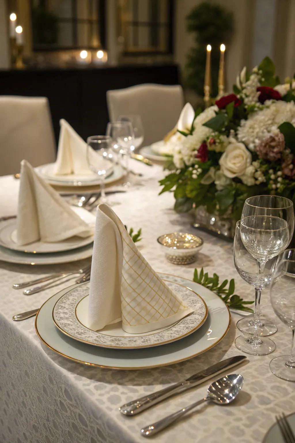 Gem folds bring precision and elegance to your setting.