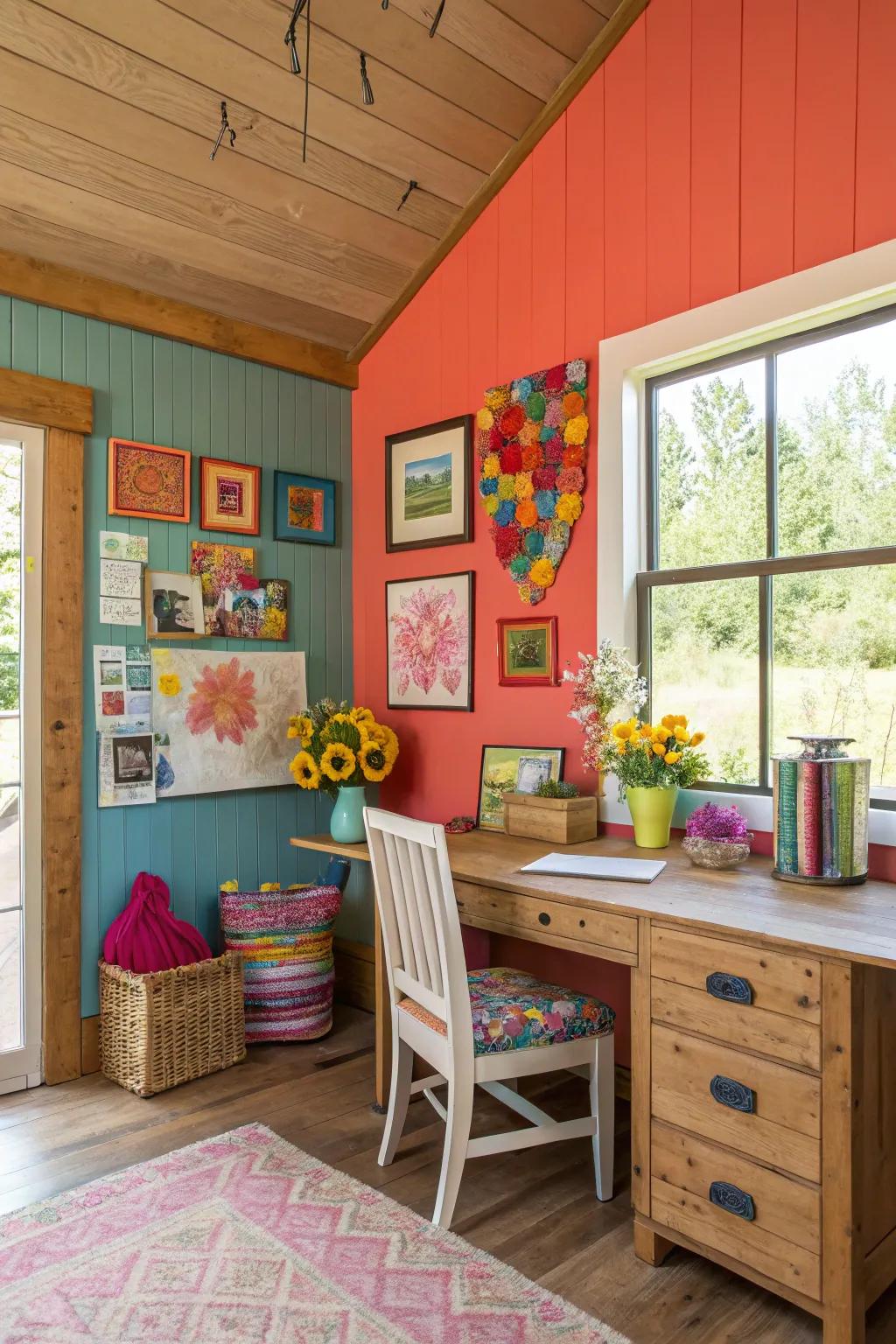 A vibrant burst of color that galvanizes the space.