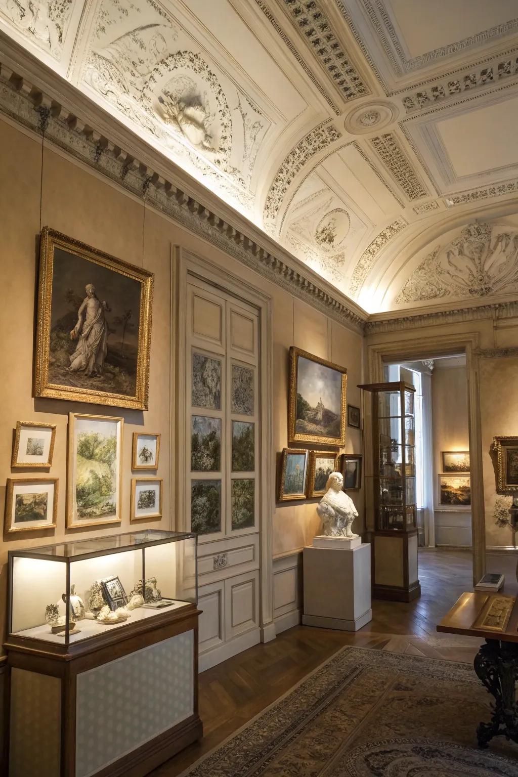 Gallery impression with artwork outlined by simulated trim.