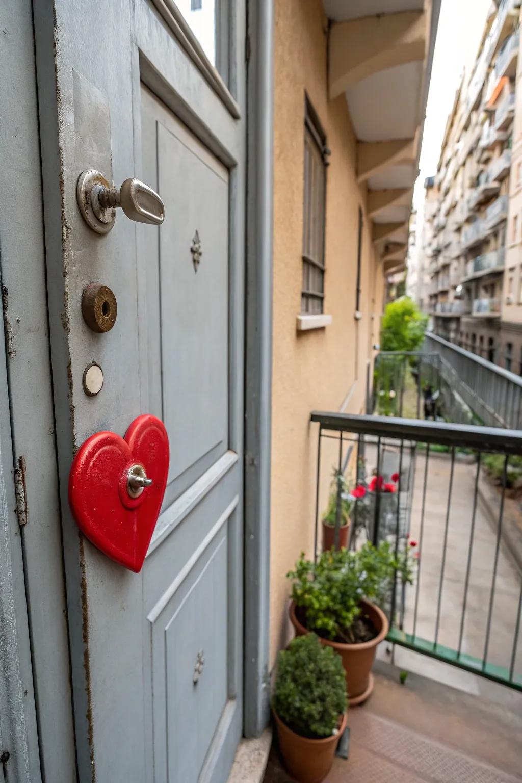 Integrate your calling bell into the decor using a heart guard.