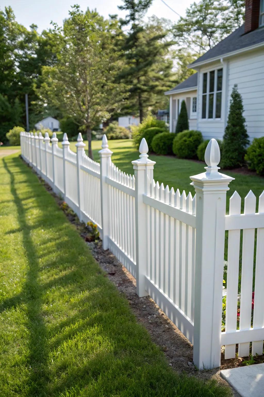 Picket fence enhancements add timeless charm and warmth.
