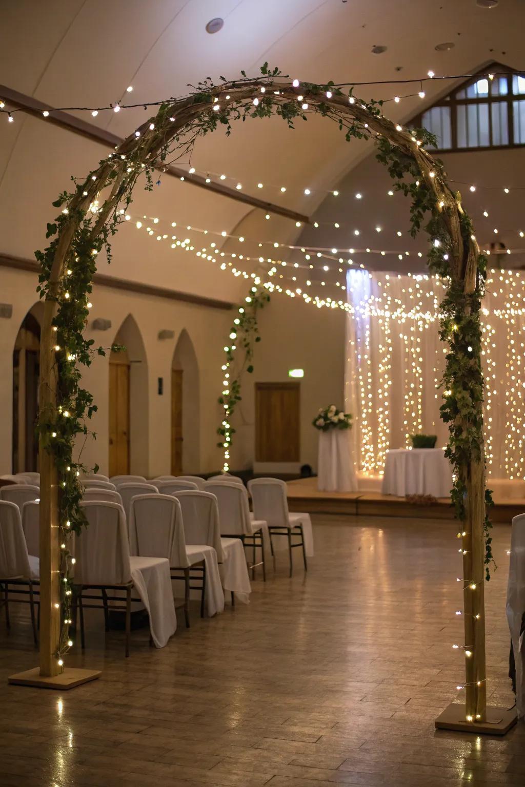 Fairy lights add a touch of whimsy and magic to the celebration.