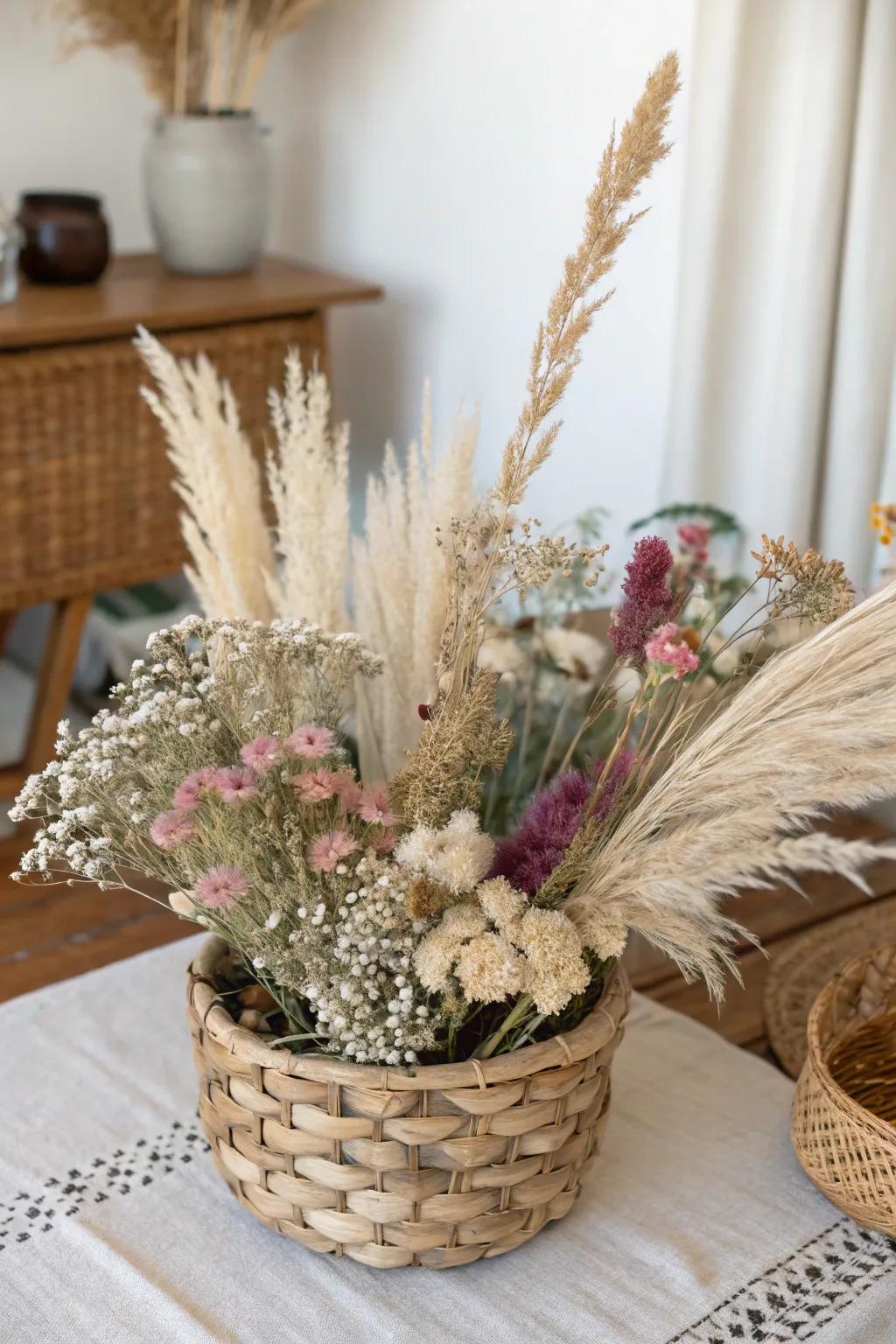 Bohemian centerpiece, adding texture and a free-spirited vibe to your decor.