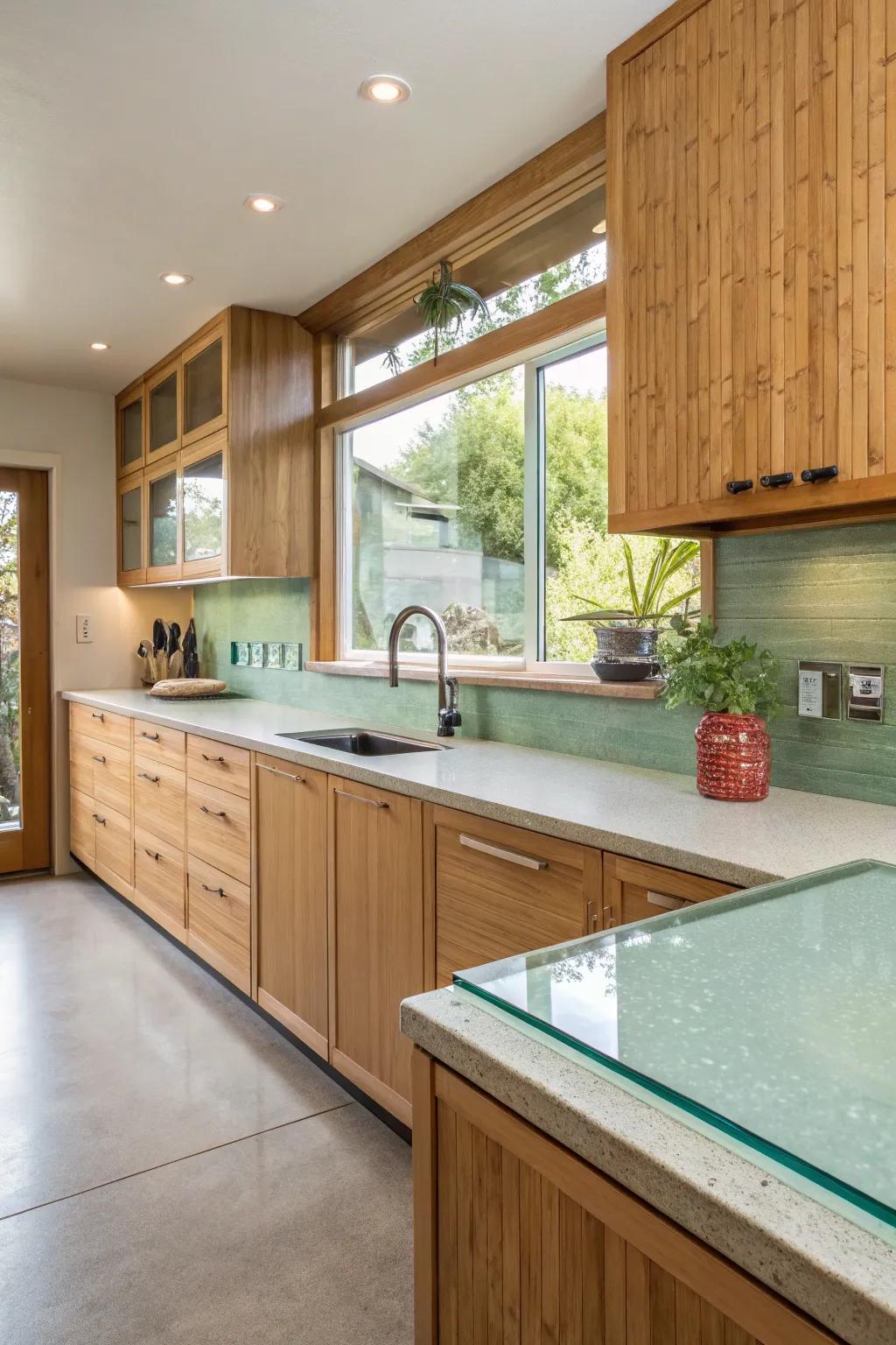 Earth-friendly materials that enhance sustainability and style in the kitchen.