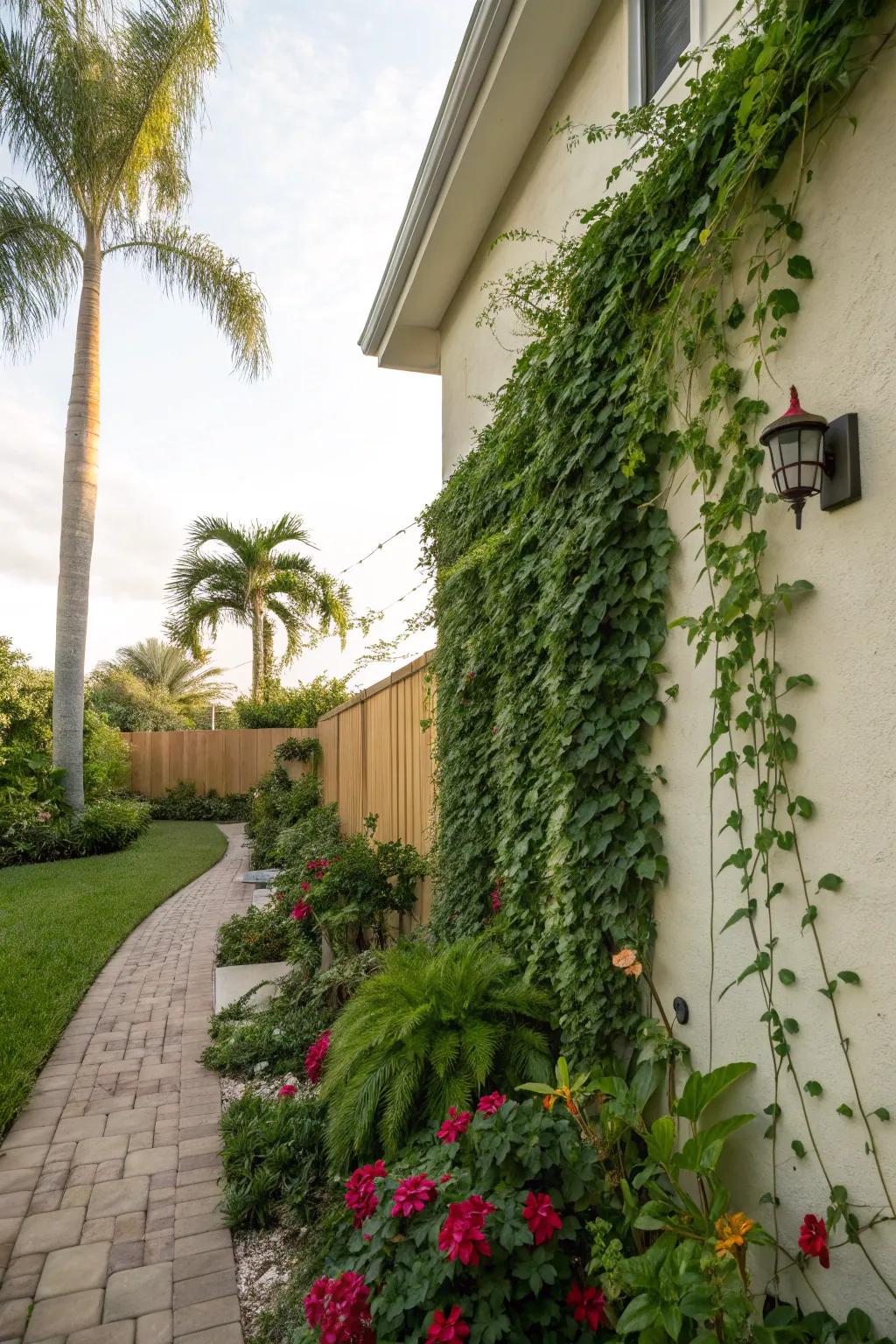 Vertical gardens optimize space while incorporating a vibrant dimension.