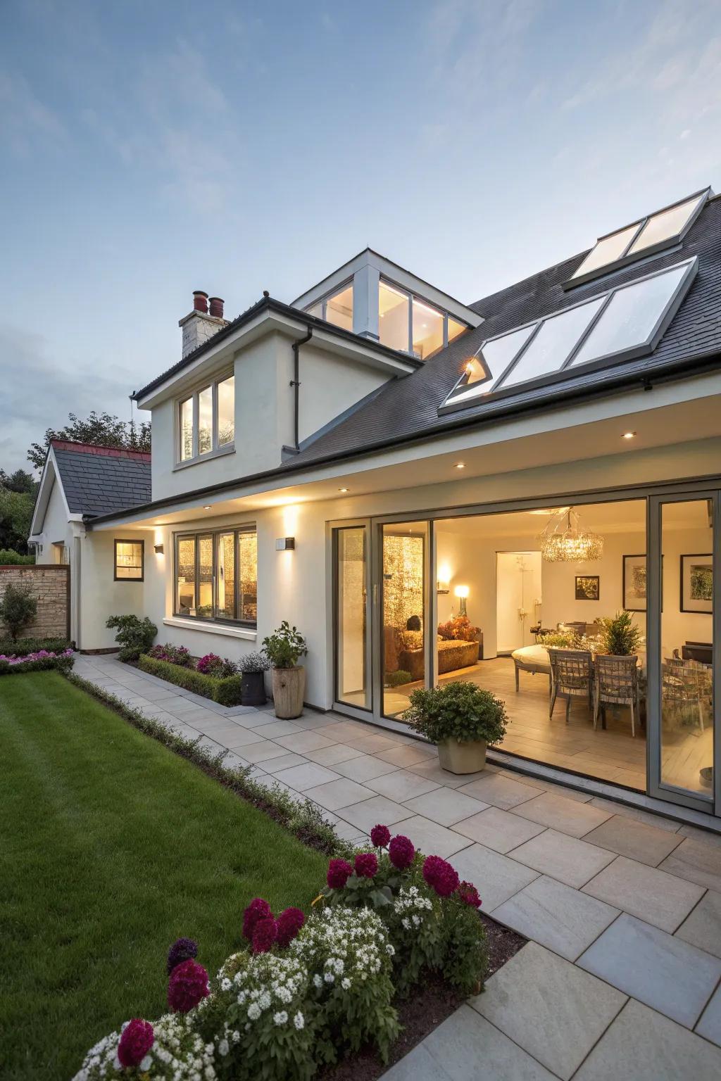 Skylights that brighten up the entryway.