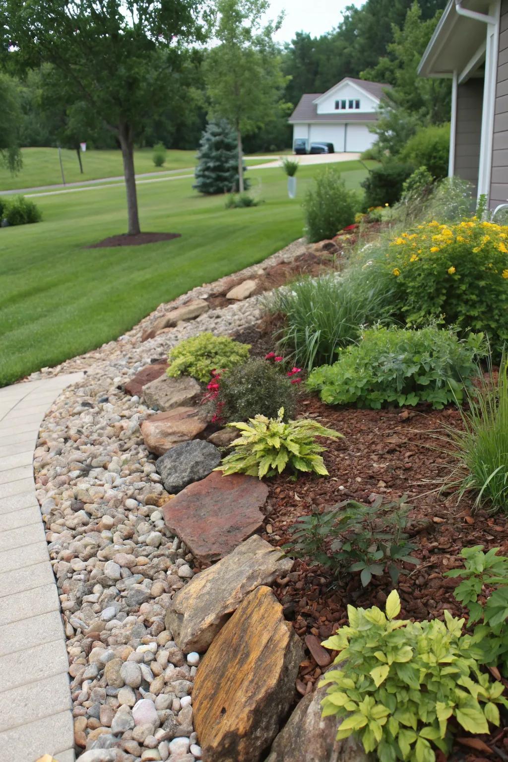 Varied terrain introduces depth and interest to your berm.