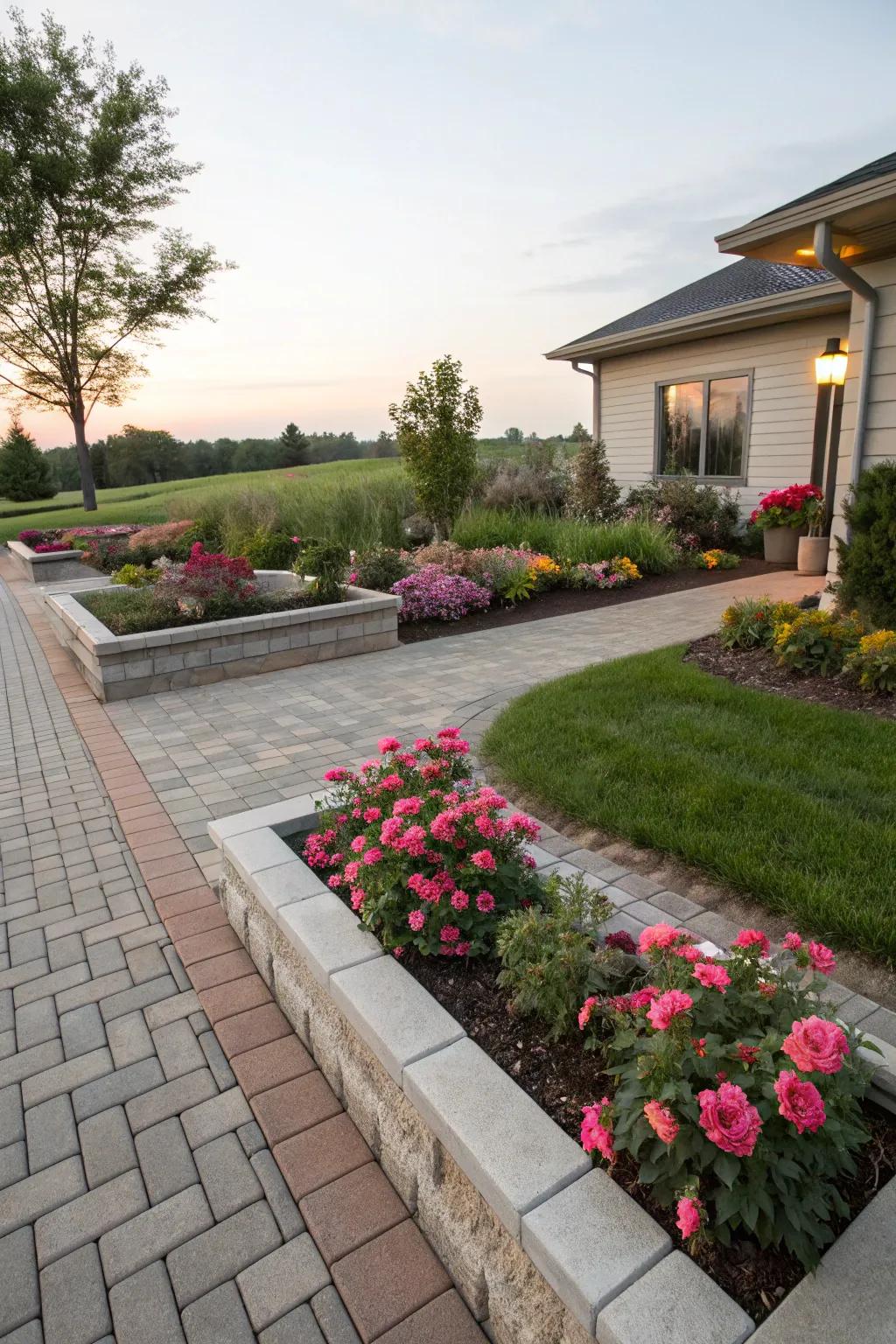 Paver borders add clean lines and definition.