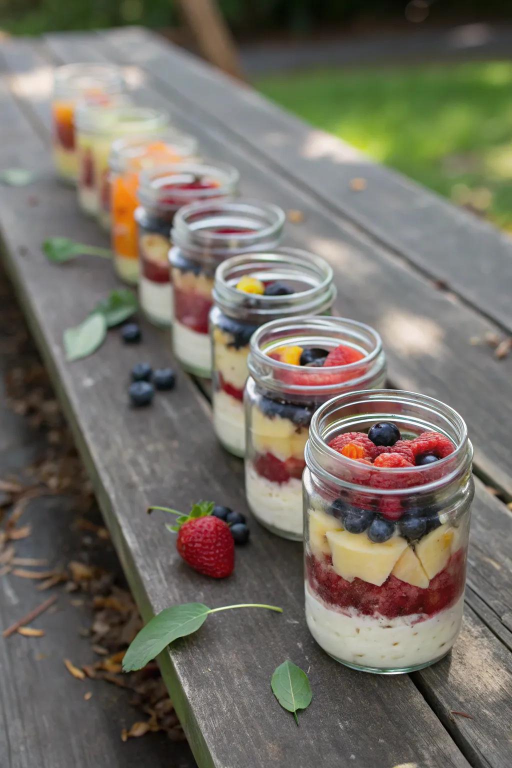 Layered fruit jars are equally stylish and handy for on-the-go enjoyment.
