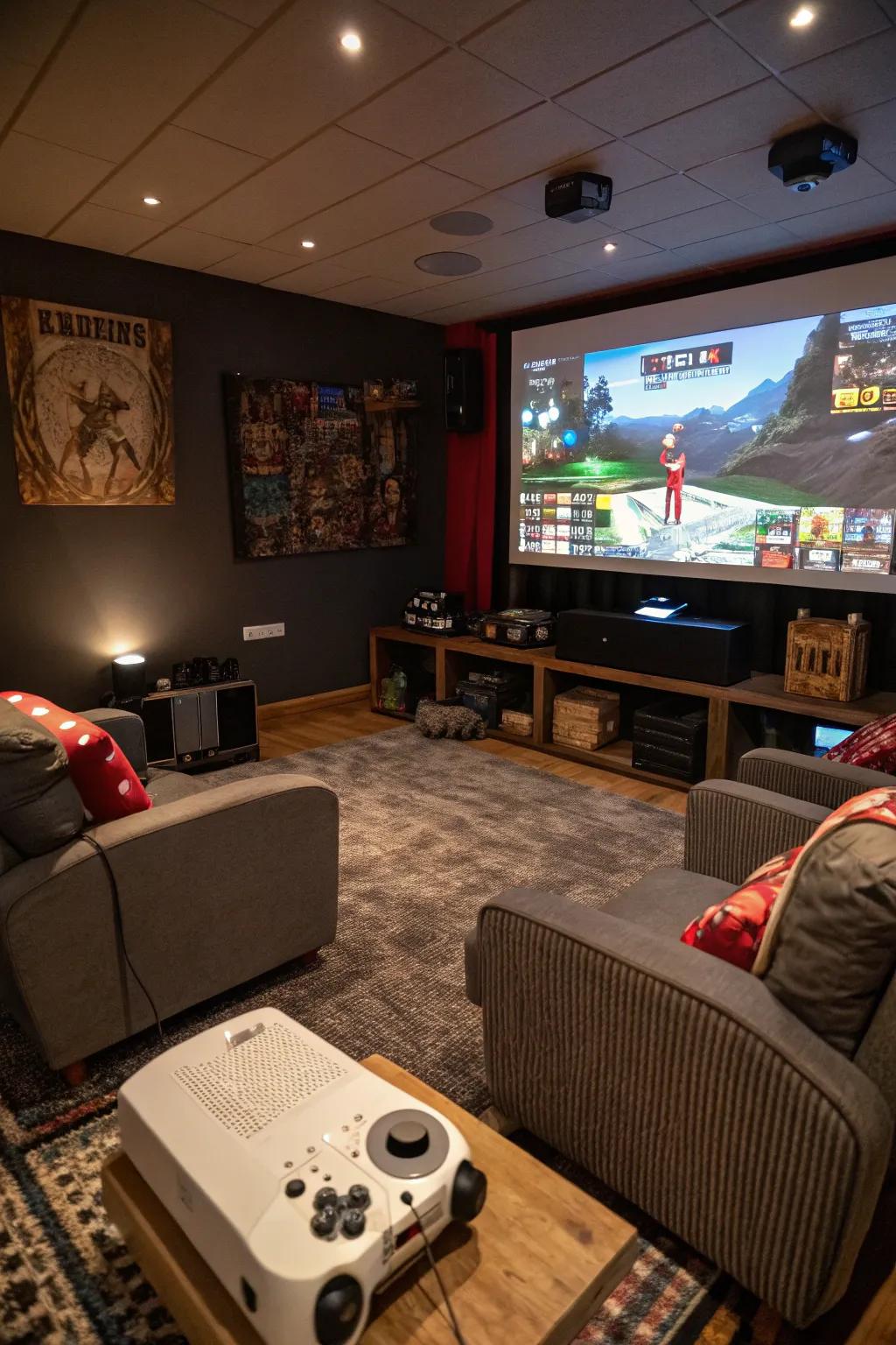 Amplify the experience using a projector for all-encompassing gaming.