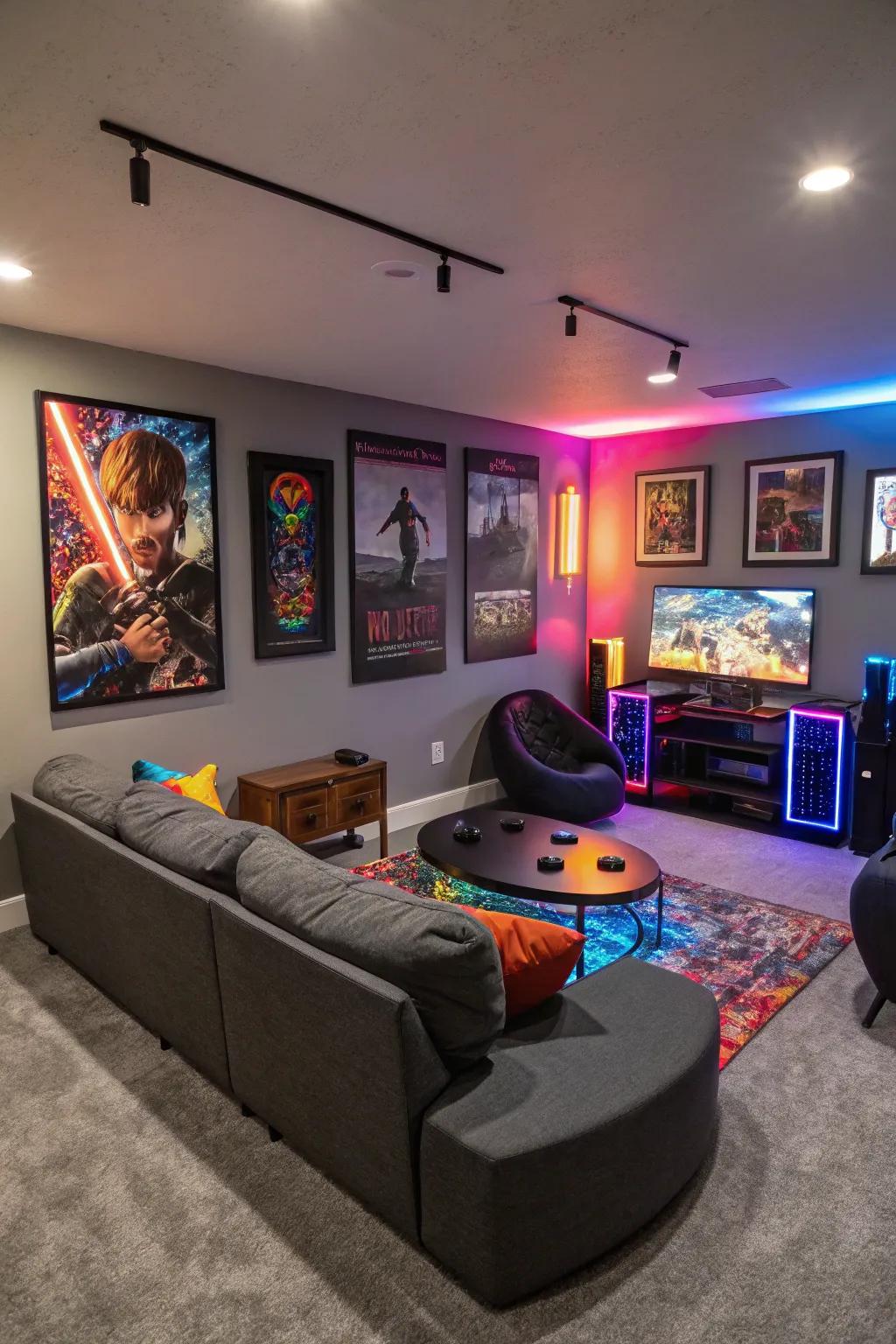 A unified color scheme creatively brings together your gaming area.