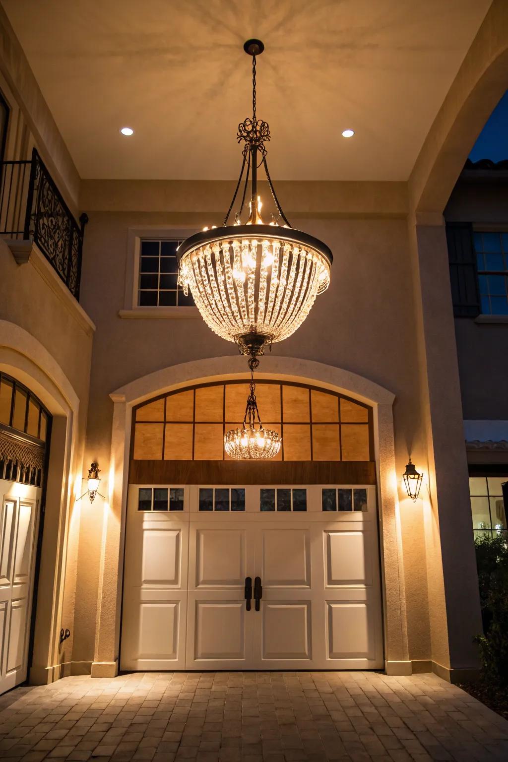 Statement illumination enhances the ambiance of your entryway.