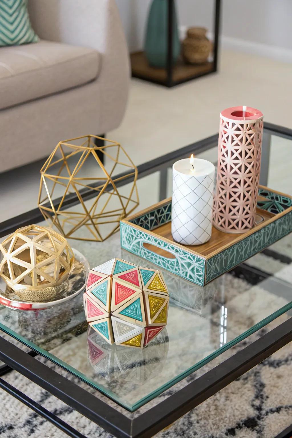 Geometric shapes bring a fashionable edge to your design.