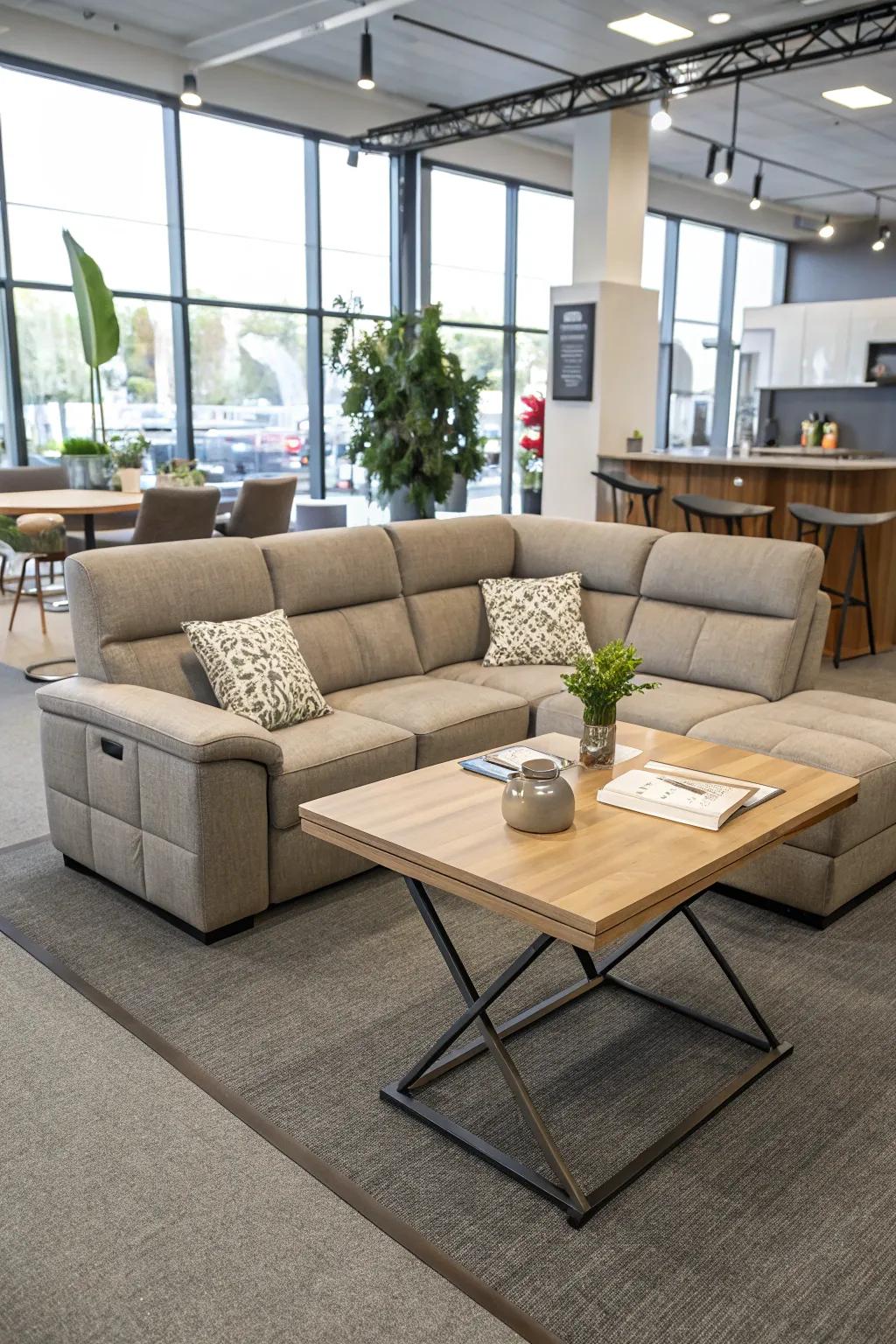 Adaptable furniture fits multiple situations easily.