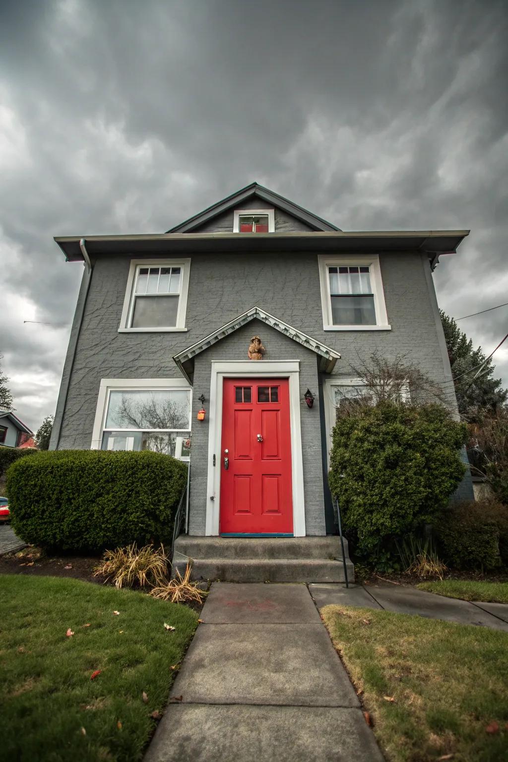 An inviting entrance with a splash of color.
