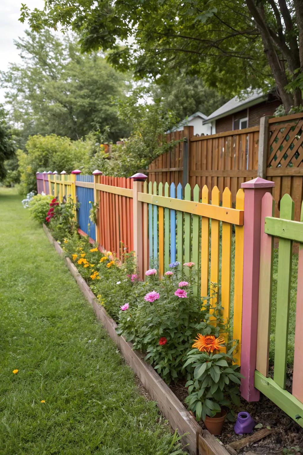 Vibrant and cheerful painted timber boards.