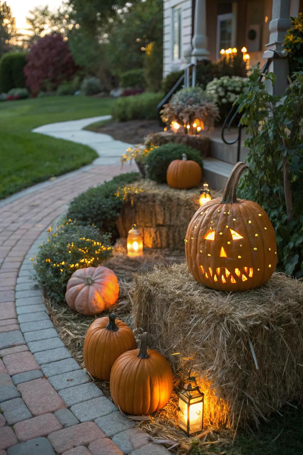 Embrace the season with a gleaming harvest scene that warms the heart.