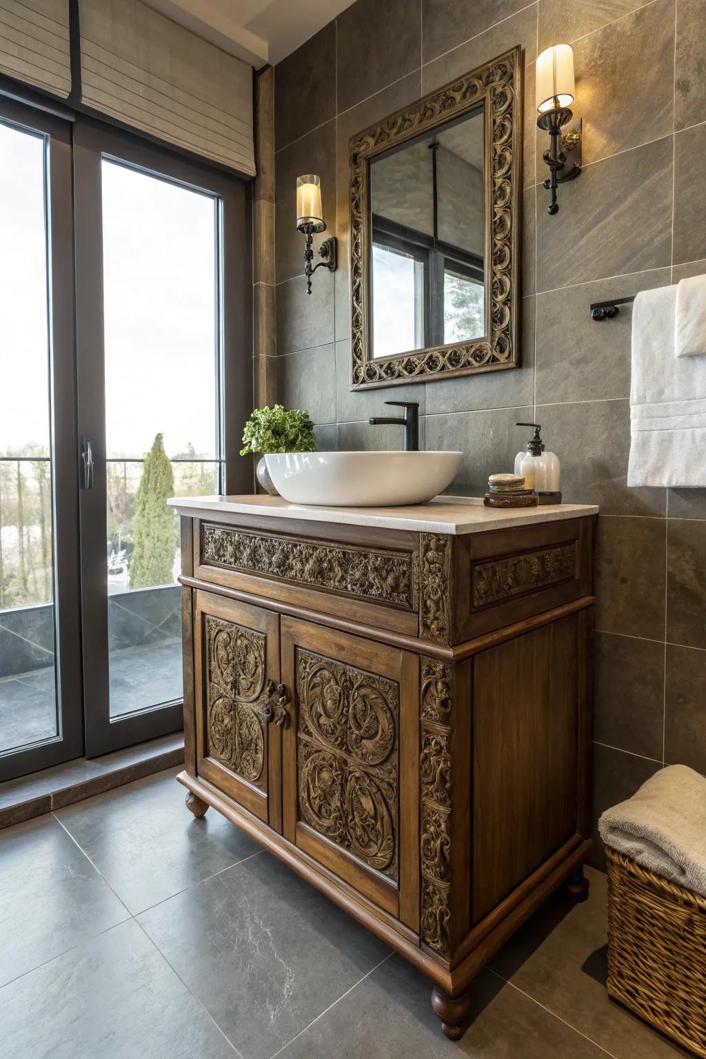 An antique piece cleverly hiding a storage cabinet.