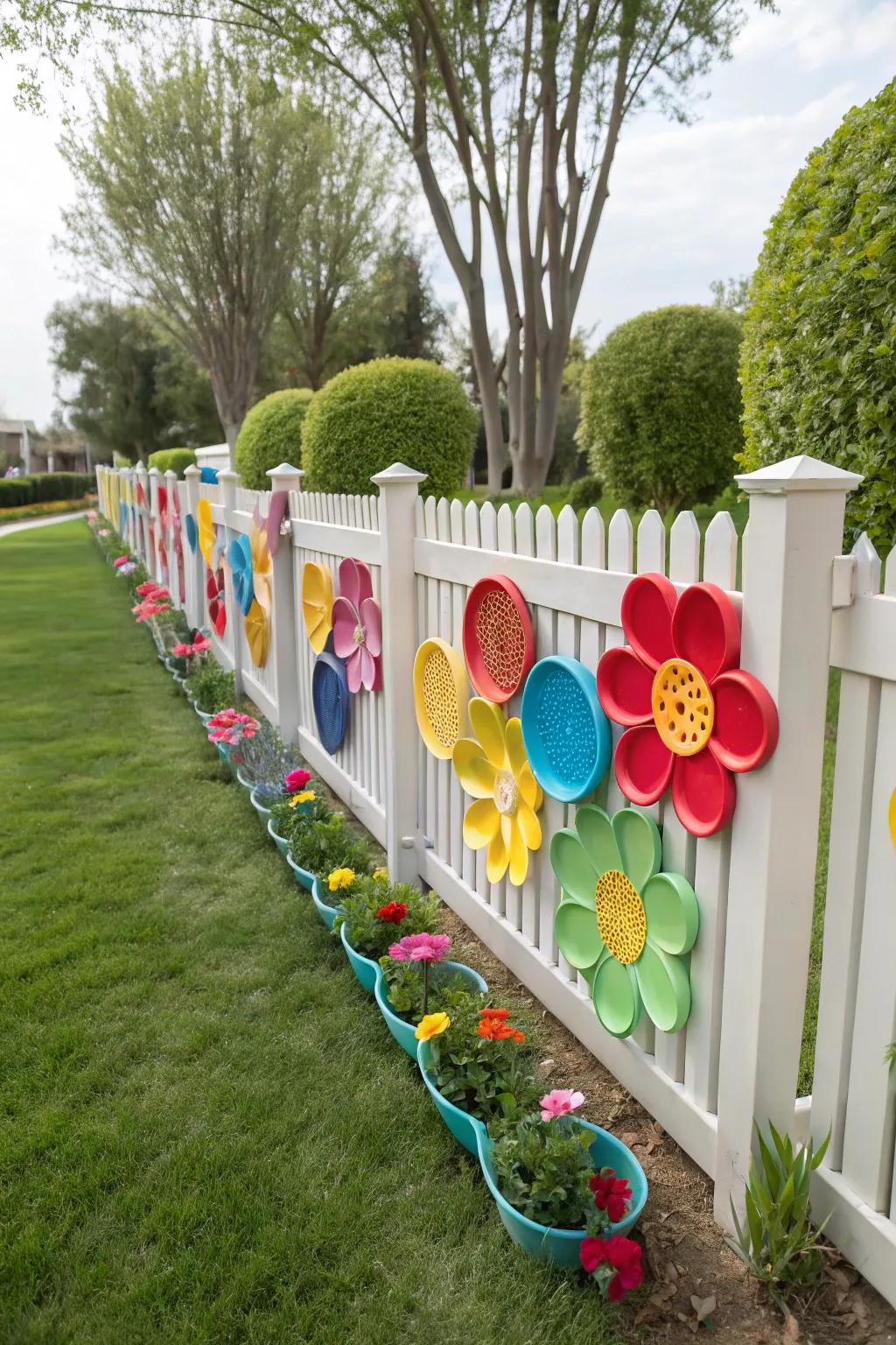 Decorate your fence with cheerful blossom designs.