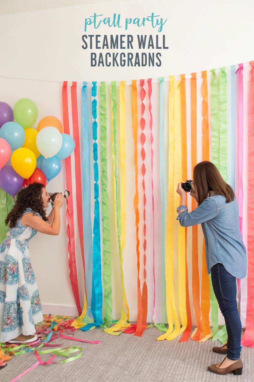 Streamer walls incorporate an entertaining and celebratory vibe.